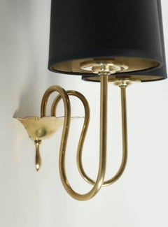 1950s Pair of Neoclassical Brass Sconces by Maison Arlus