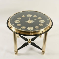 1950 Rare Jacques Adnet Marine Clock Gueridon