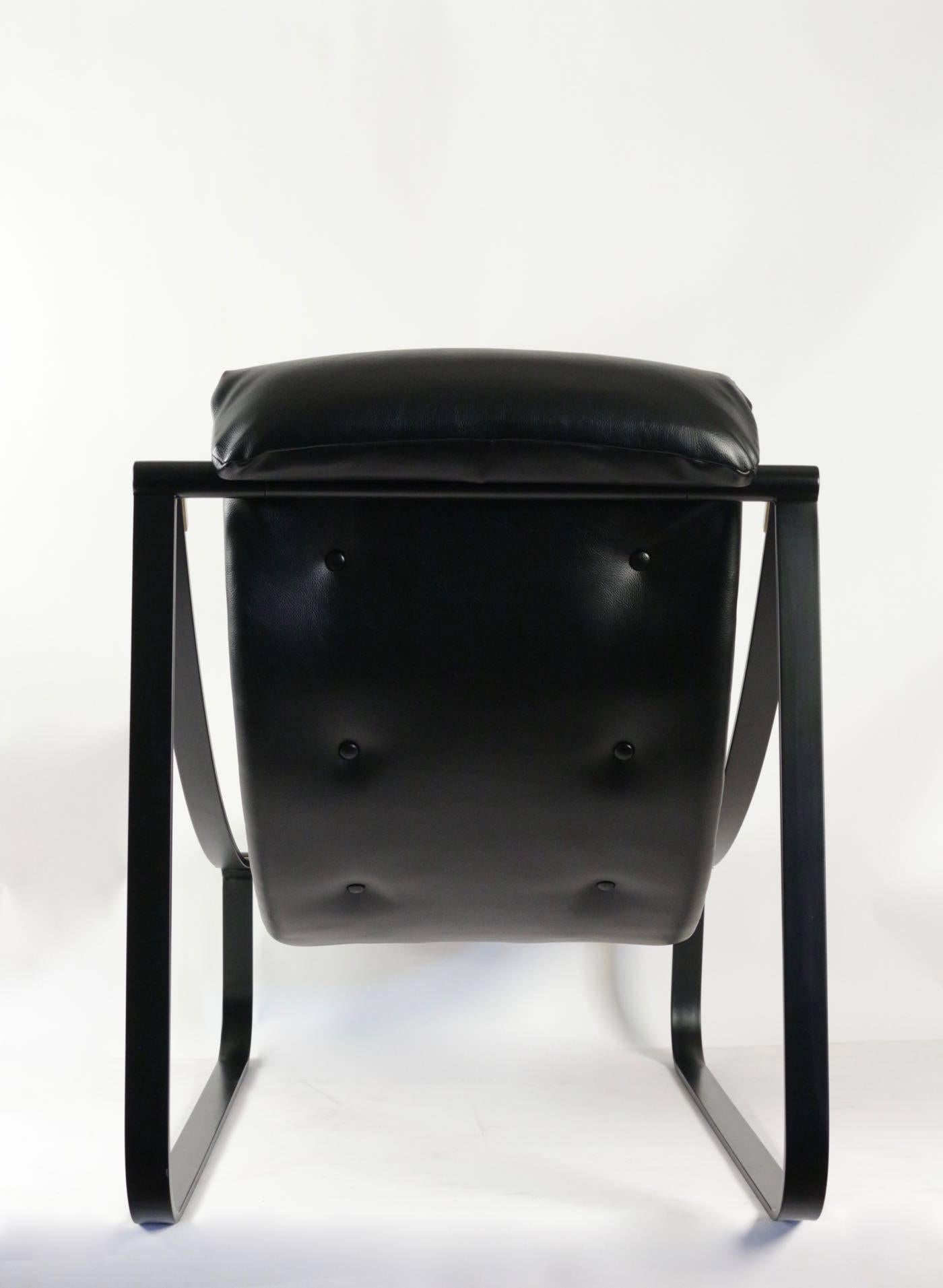 Lacquered 1970s Pair of Black Lounge Chairs