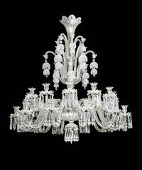 Amazing Pair of Crystal Chandelier of Baccarat, France, 1883