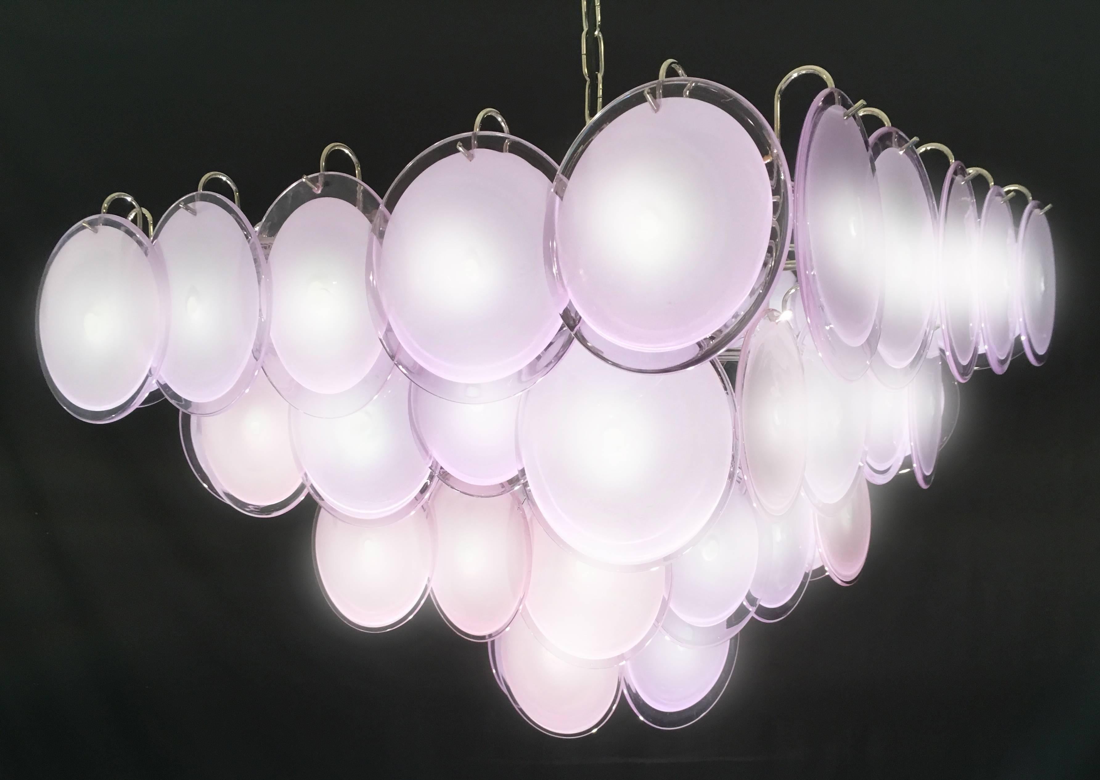 Vistosi Disc Murano Chandelier, 1970s For Sale 1