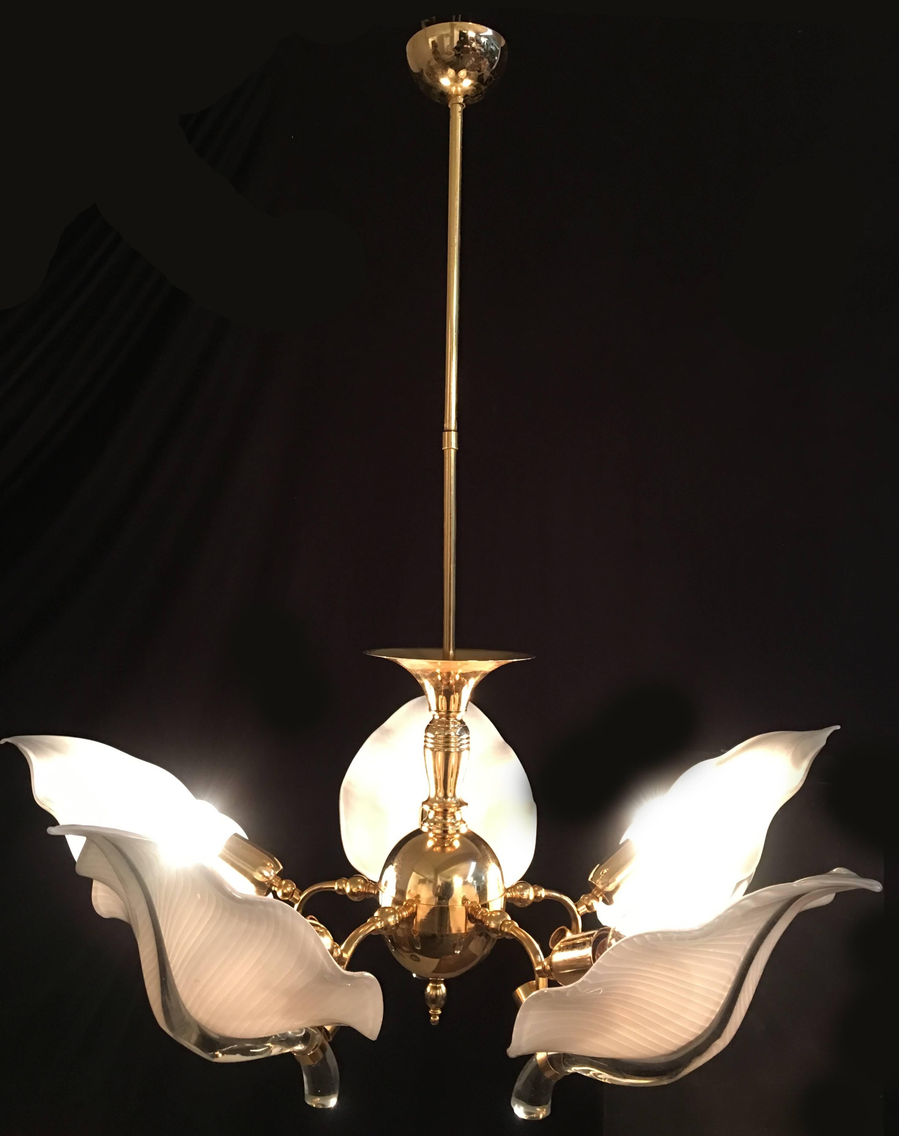 Italian Murano Glass Chandelier by Franco Luce, circa 1970 In Excellent Condition In Rome, IT