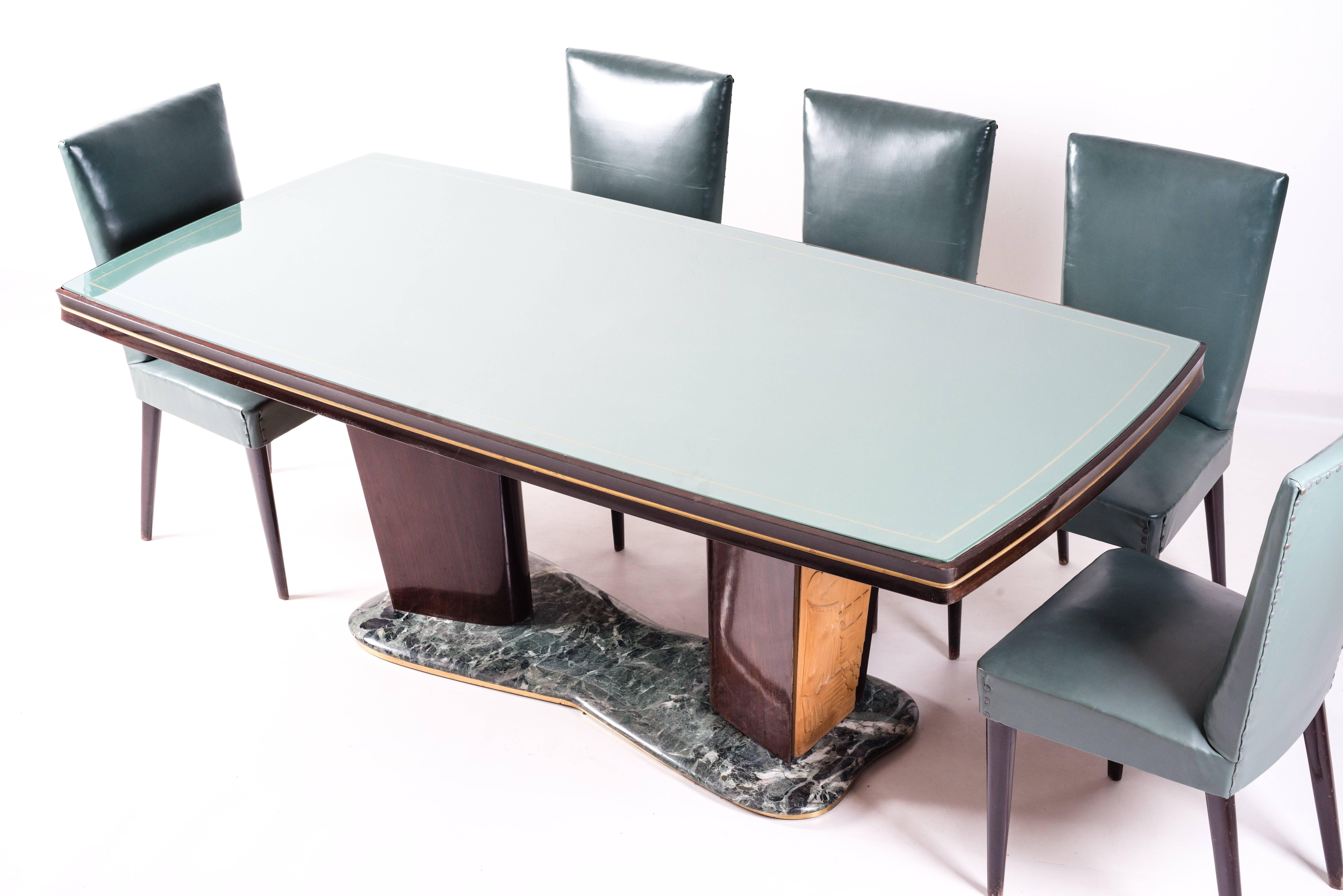 Italian Vittorio Dassi Design Midcentury Rectangular Dining Table, 1950s