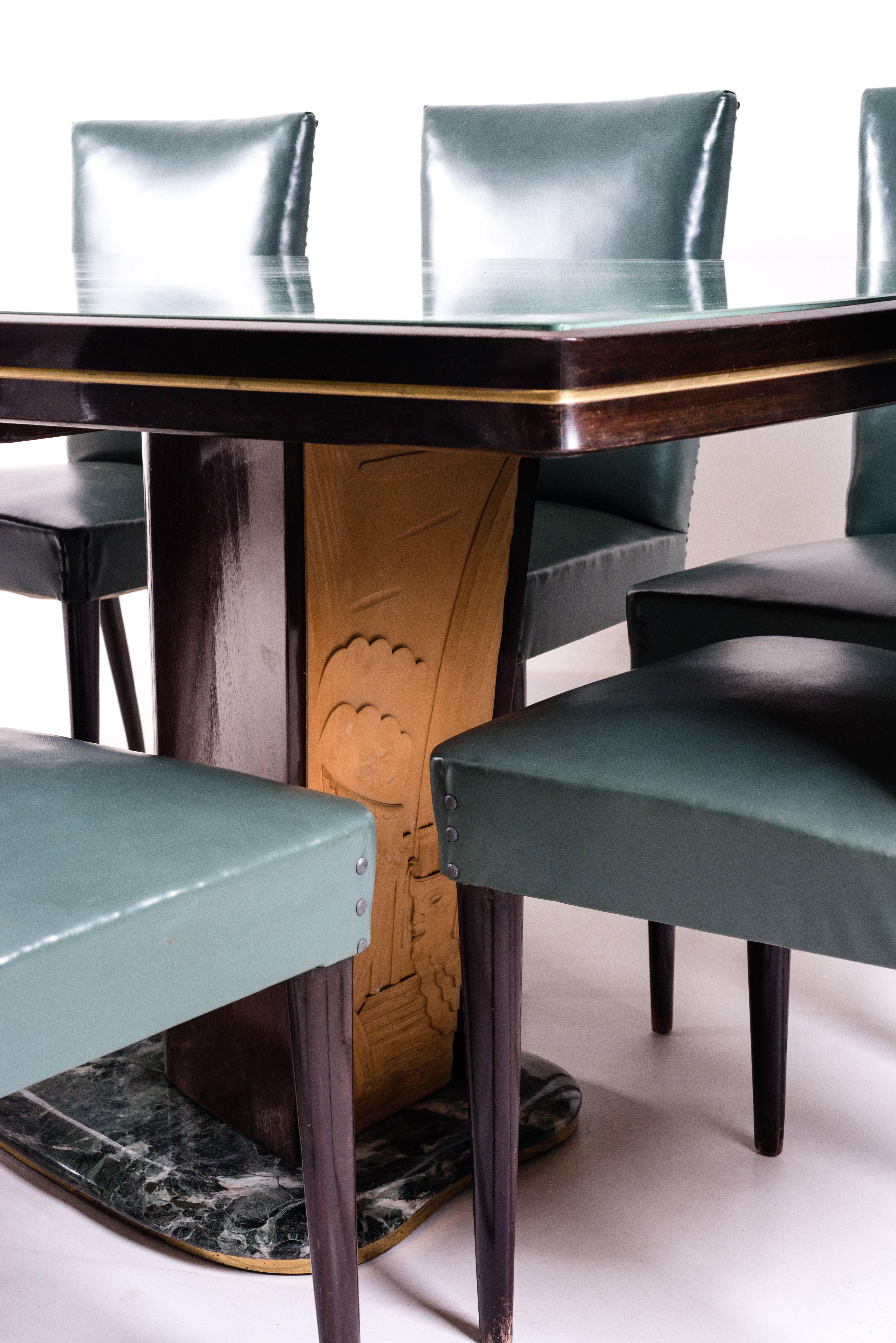 20th Century Vittorio Dassi Design Midcentury Rectangular Dining Table, 1950s