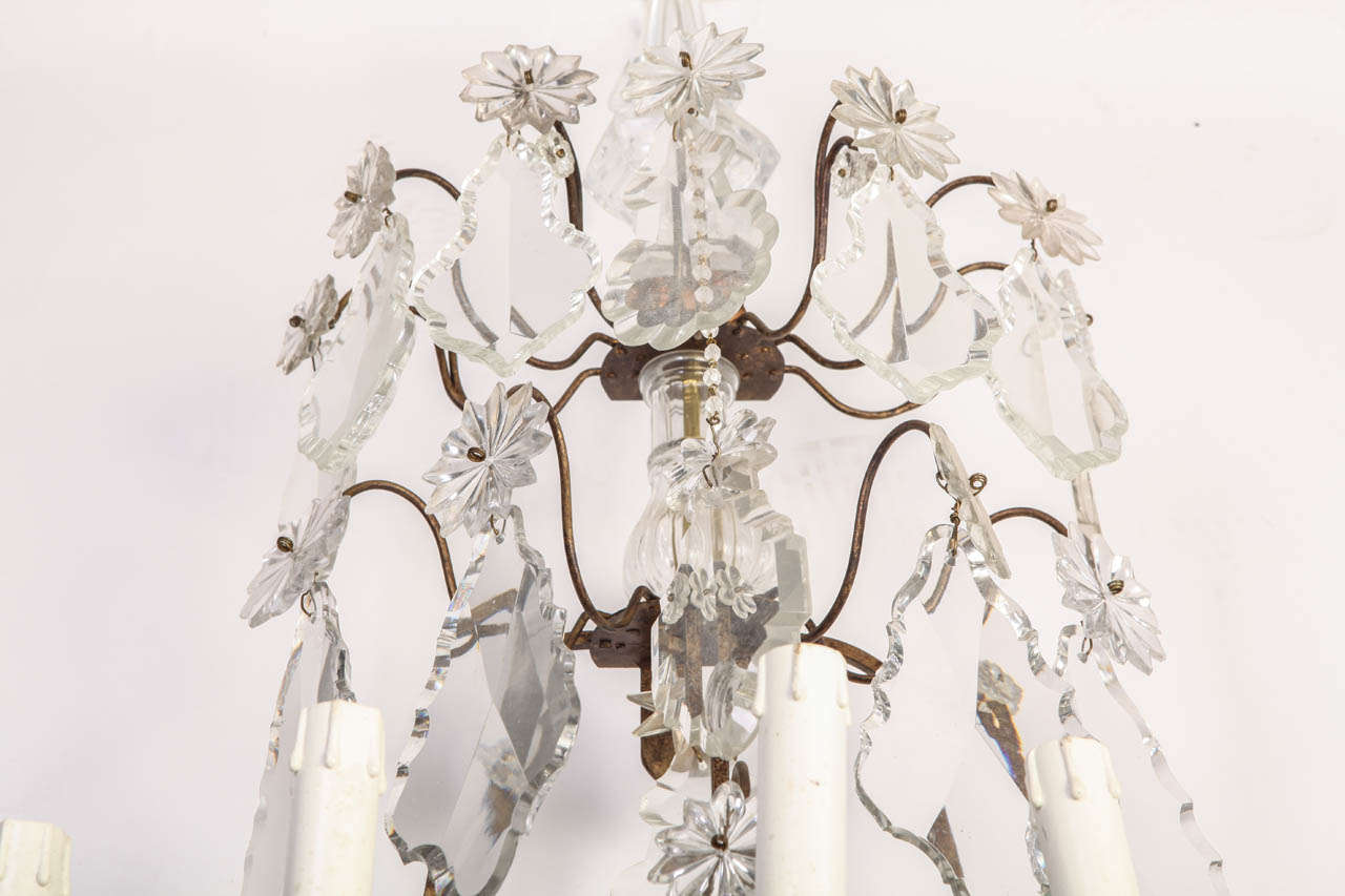  Pair of 19th Century Continental Seven Branch Cut-Glass Wall Lights For Sale 1