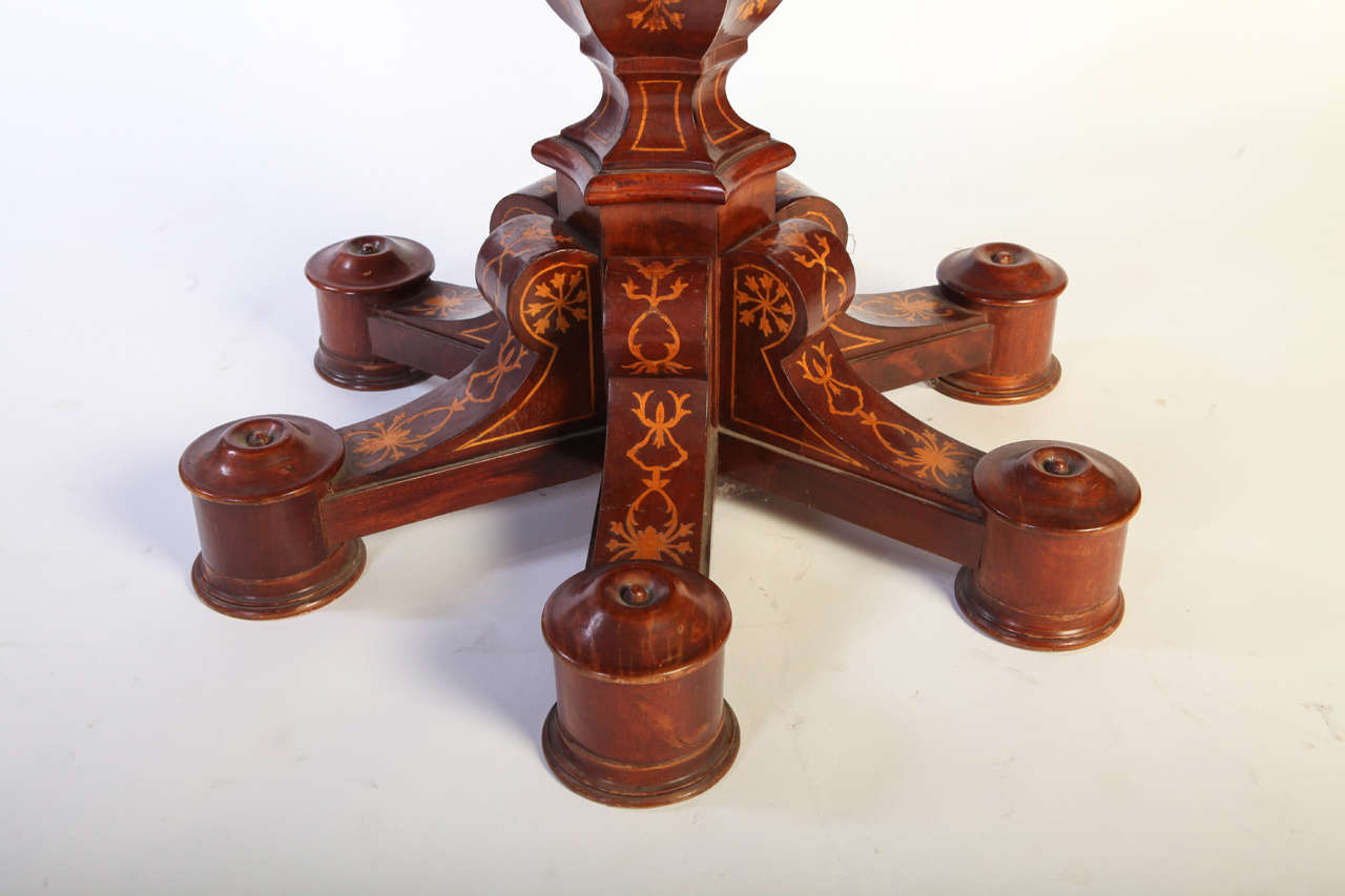 Charles X Fine 19th Century Italian Inlaid Center Table, 1840 For Sale