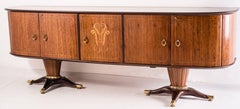 Italian Midcentury Sideboard with Mirror Attributed Paolo Buffa, 1950s