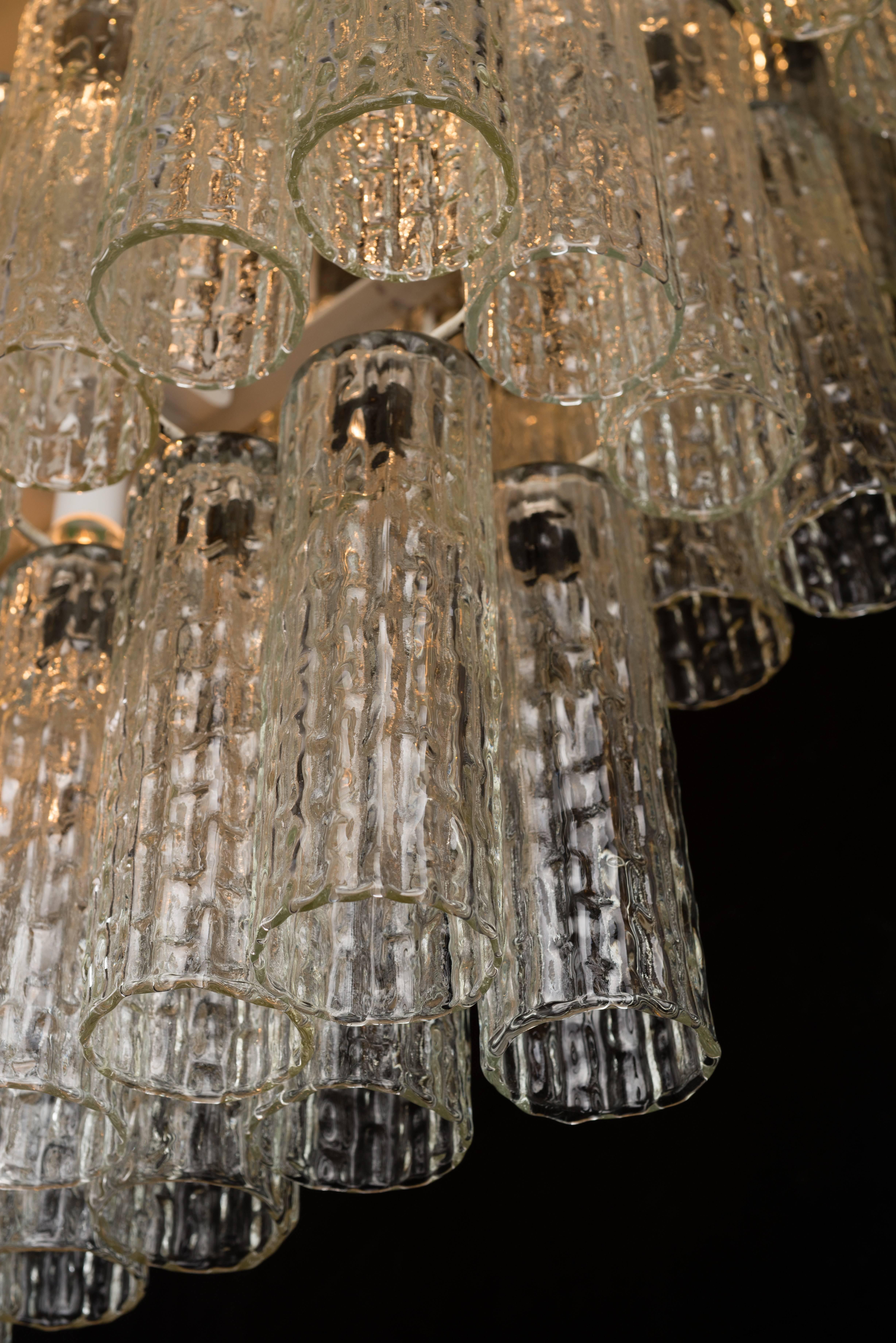 Blown Glass Midcentury Magnificent Murano Glass Chandelier by Venini, 1970s
