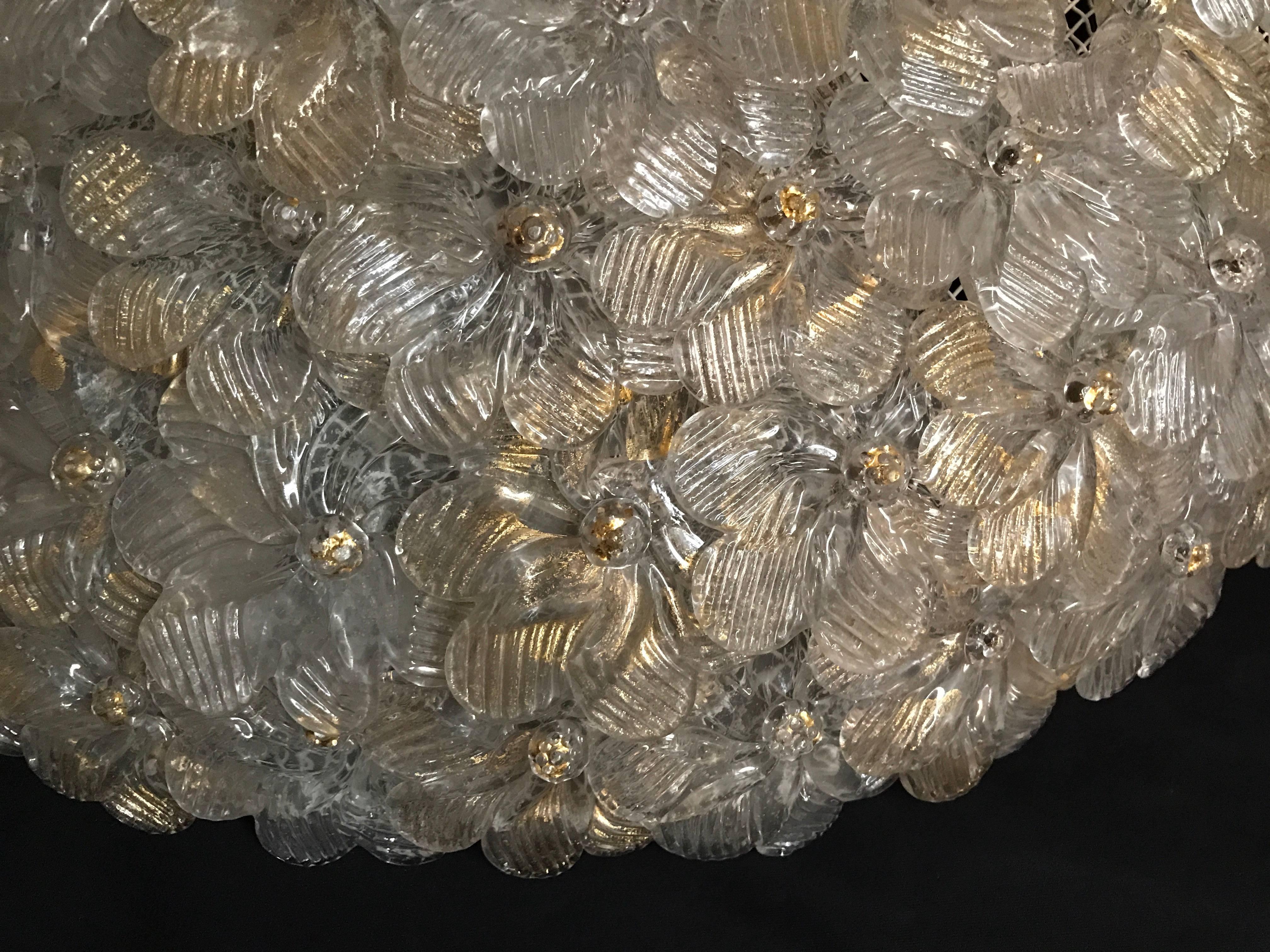 Lámpara de techo de cristal de Murano  por Barovier & Toso, 1960 en Excelente estado para la venta en Rome, IT