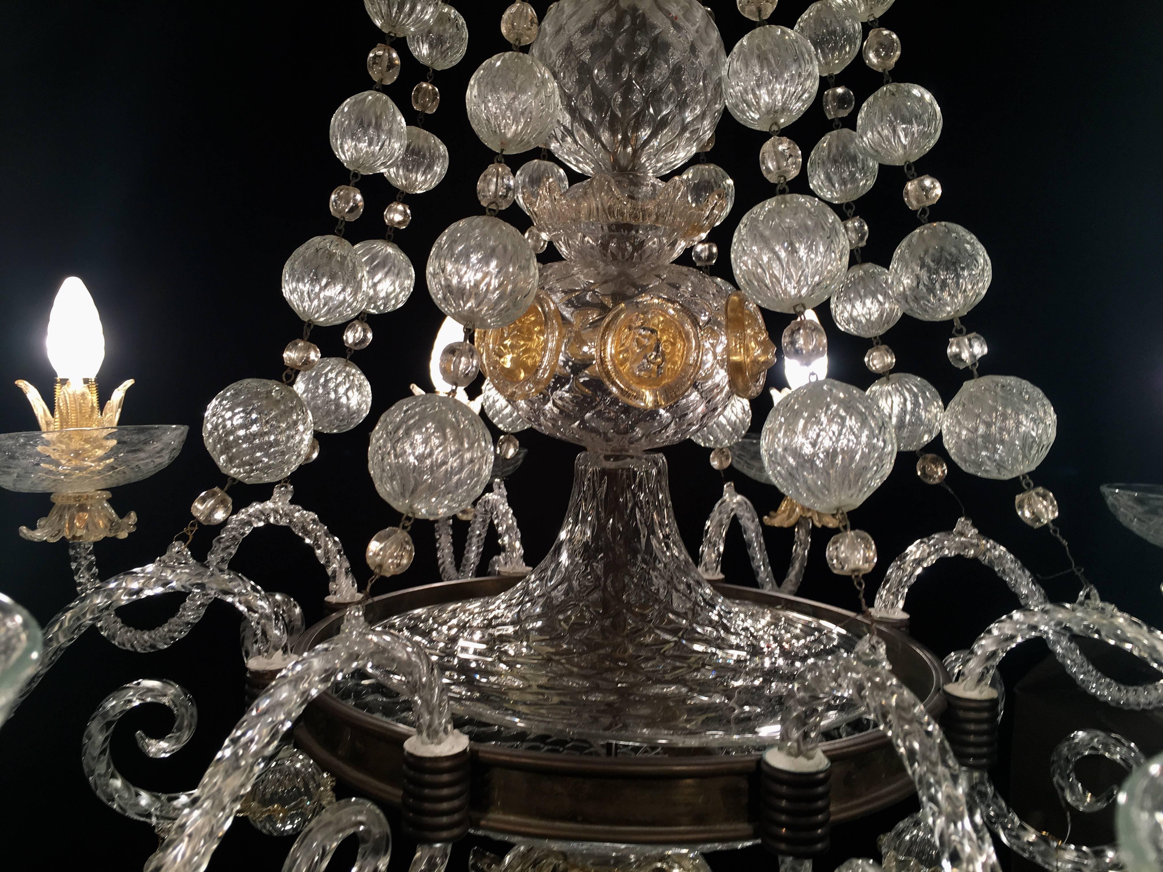 Überwältigender Kronleuchter aus Muranoglas von Barovier & Toso, 1960er Jahre 2