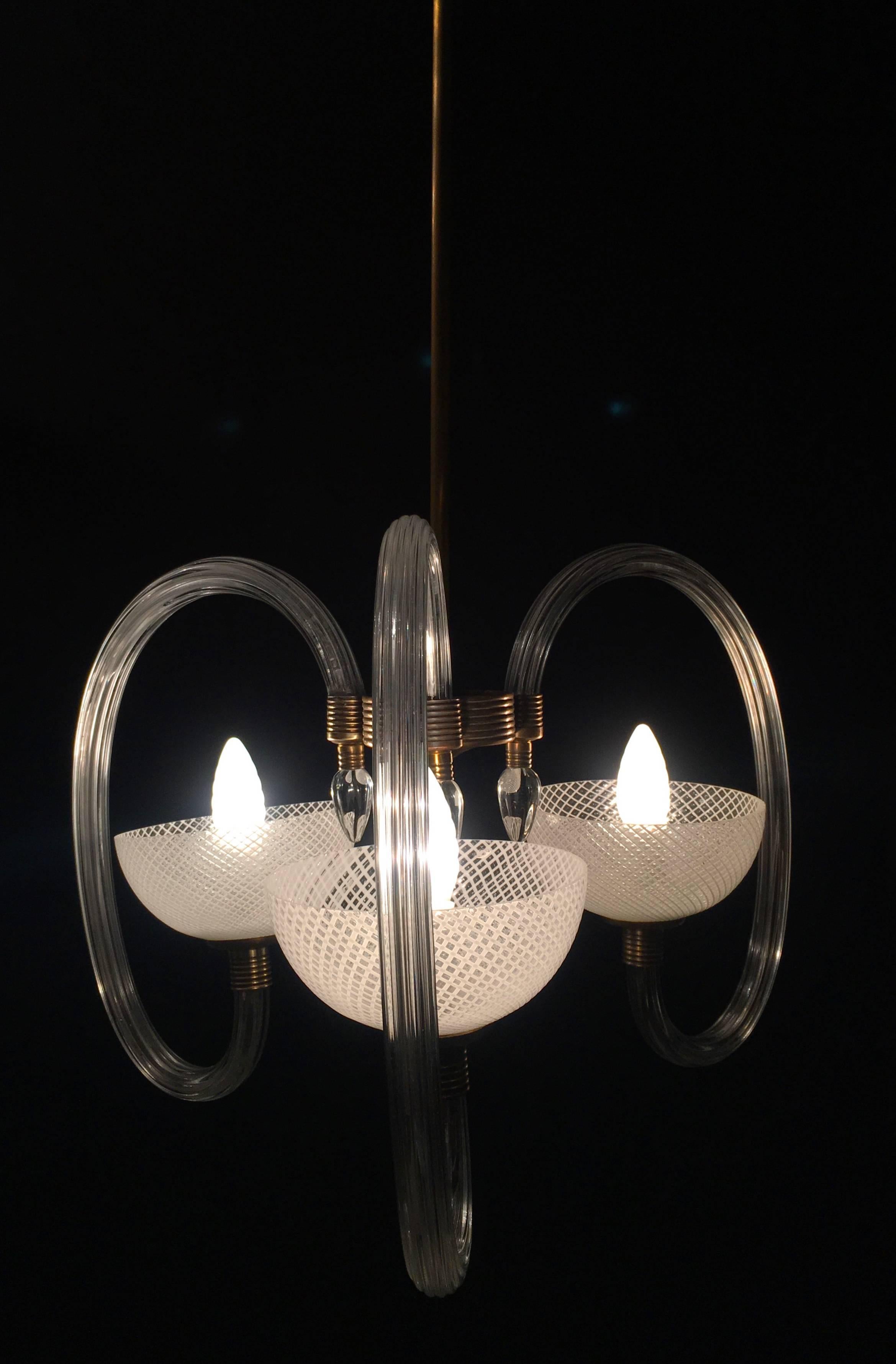 Ottone Prezioso lampadario di Murano 