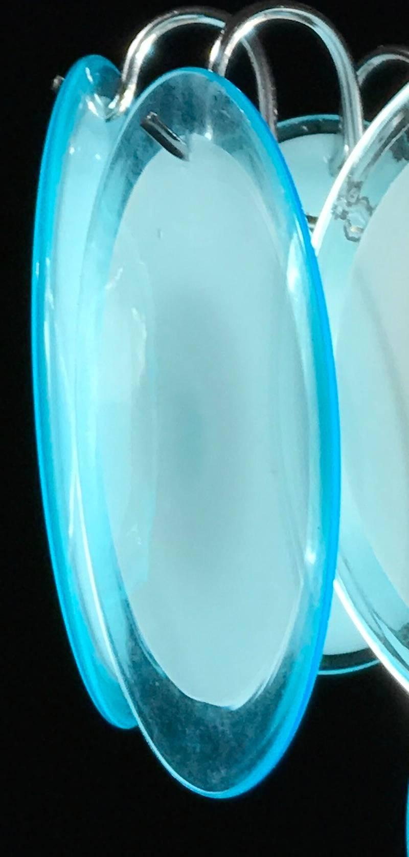 Fine XX secolo Lampadario Vistosi a disco di Murano anni '70 in vendita