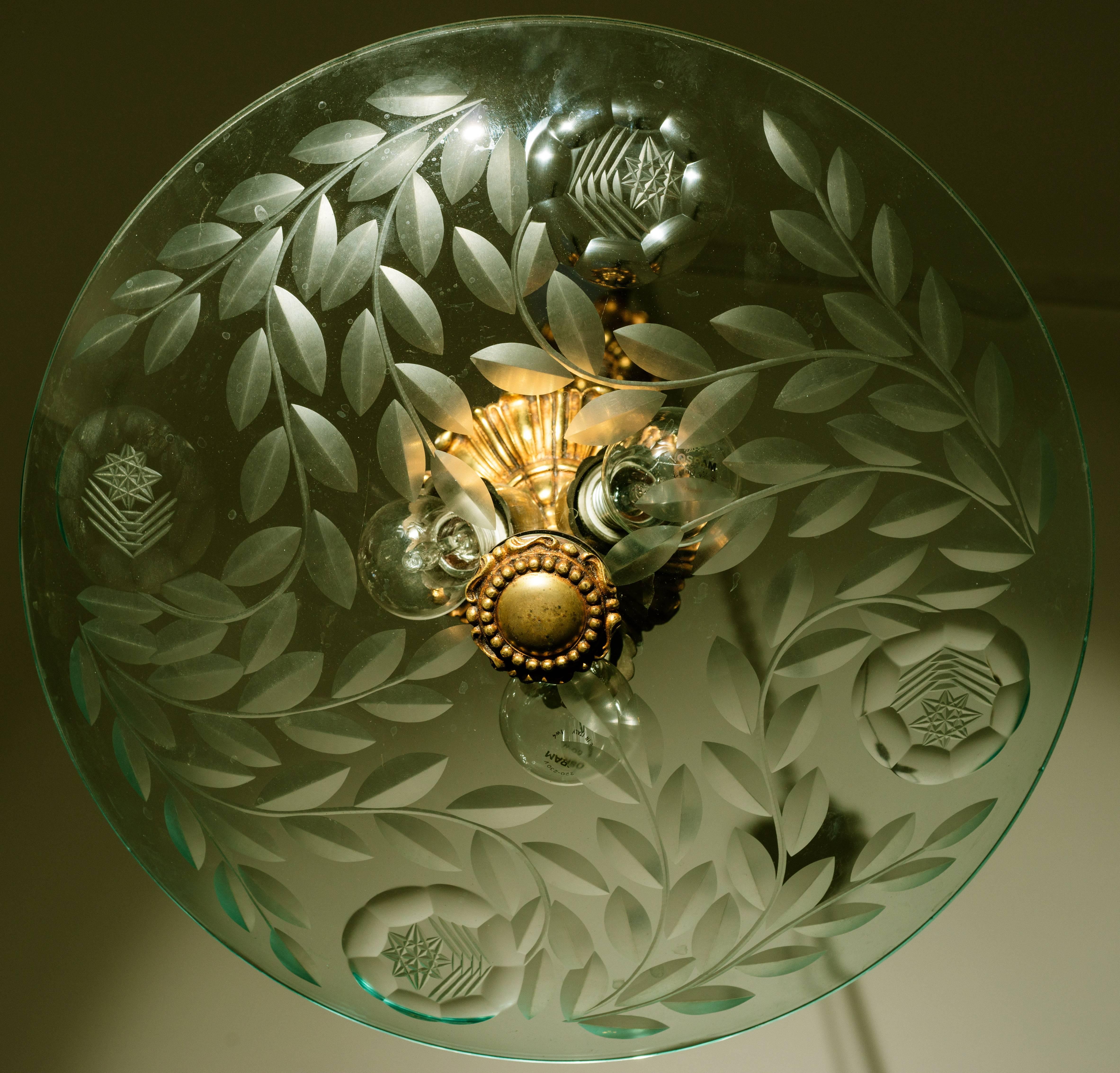 Fontana Arte Ceiling Fixture Attributed to Pietro Chiesa, Italy, circa 1935 3