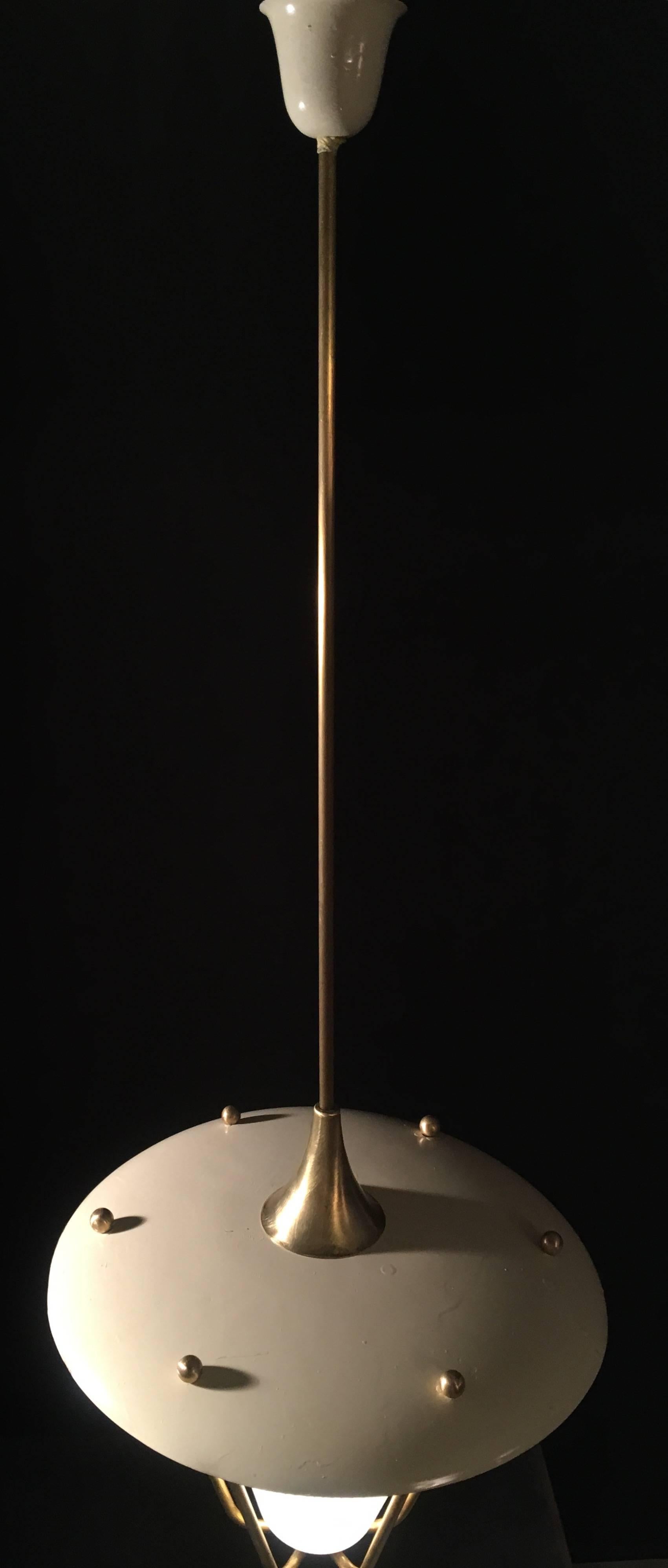 Metal Italian Midcentury Lantern Murano Glass 