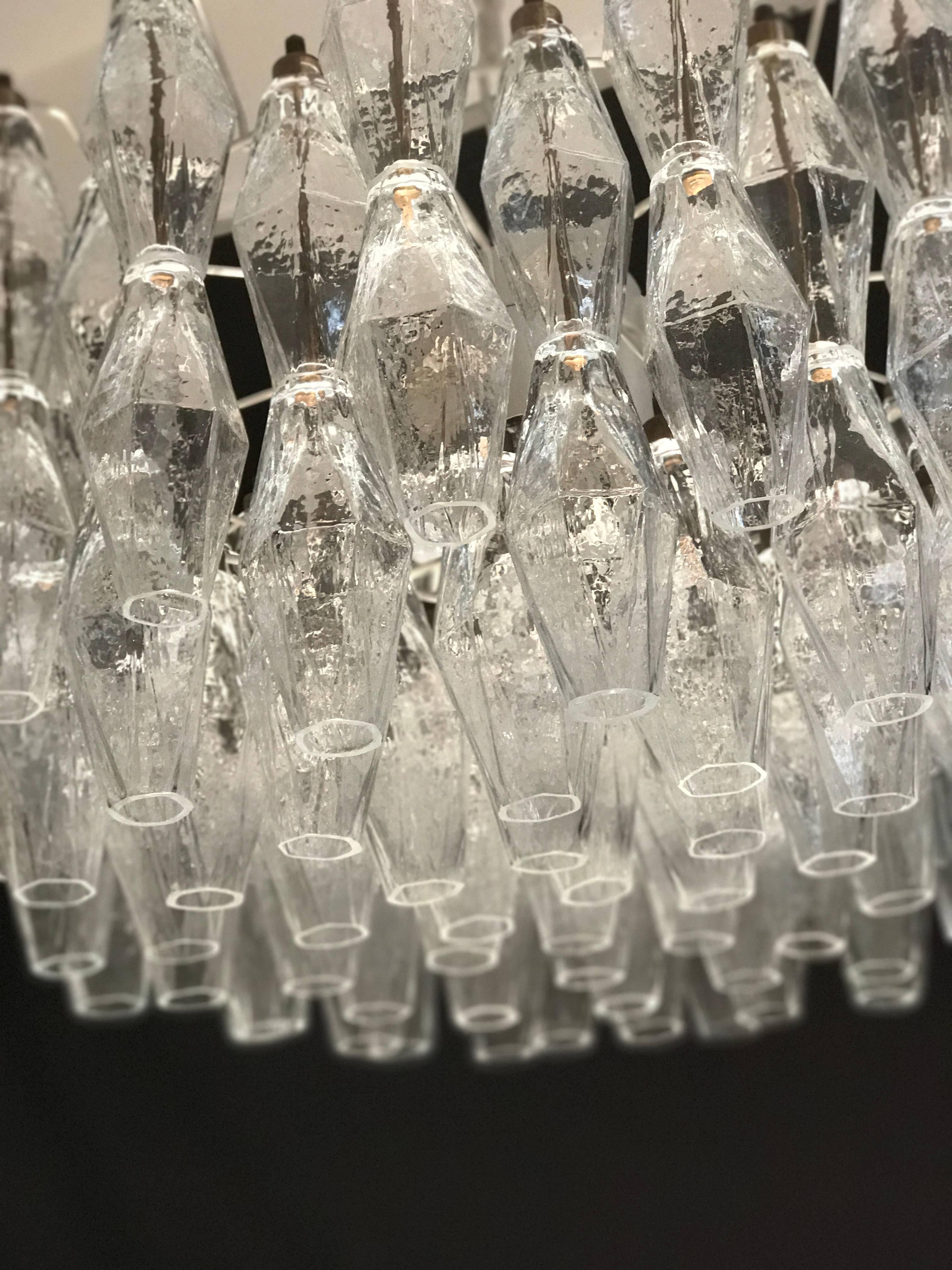 Mid-Century Modern Poliedri Murano Glass Chandeliers Carlo Scarpa Style for Venini