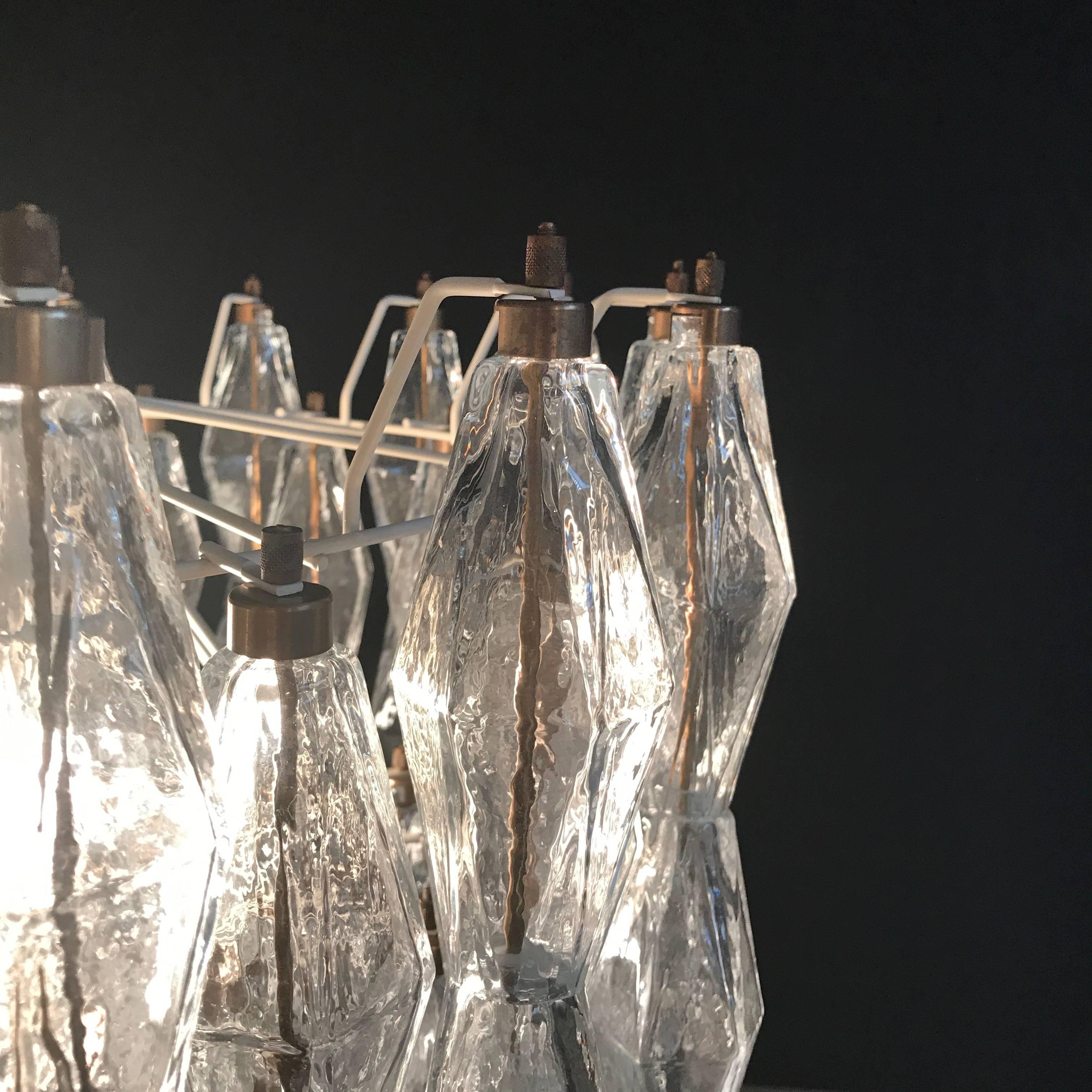 Poliedri Murano Glass Chandeliers Carlo Scarpa Style for Venini 3