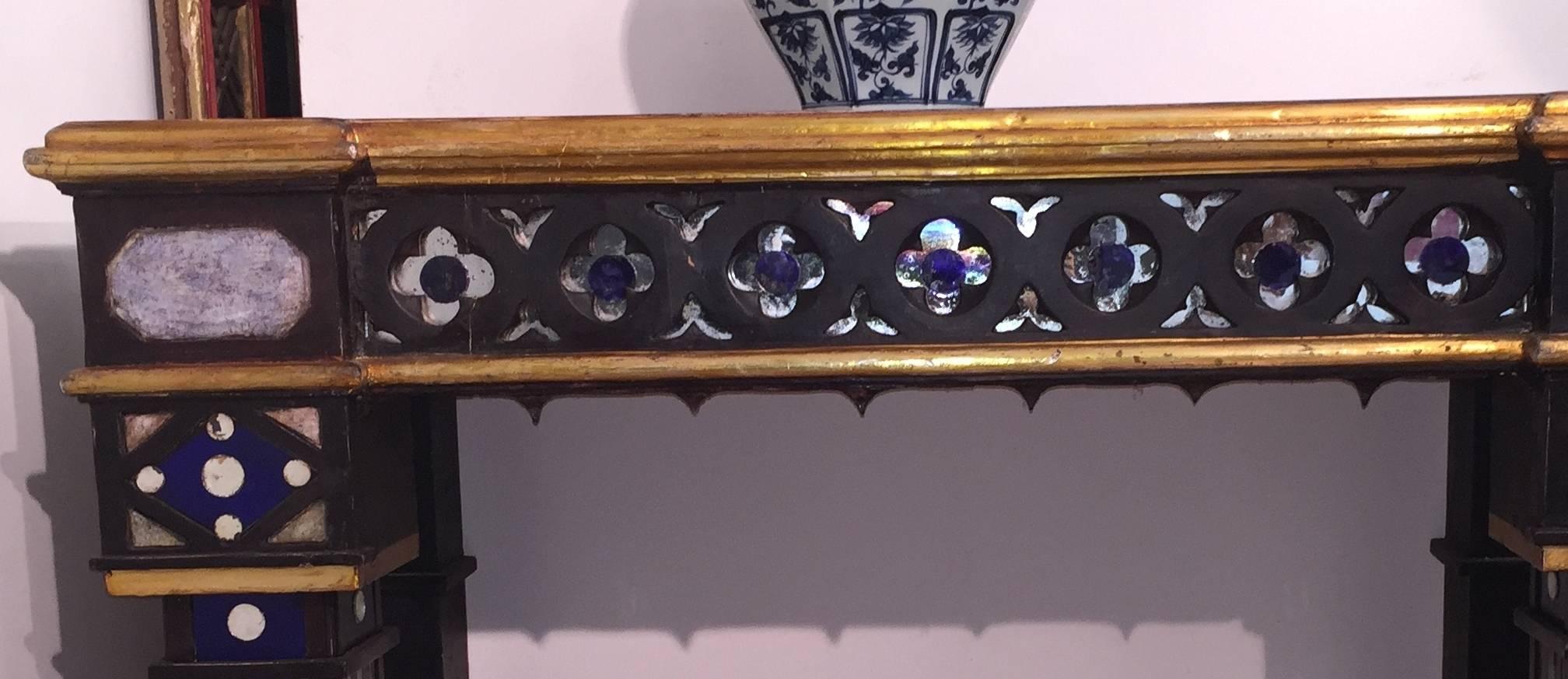 Pair of Italian 19th Century Neo-Gothic Console Tables For Sale 3