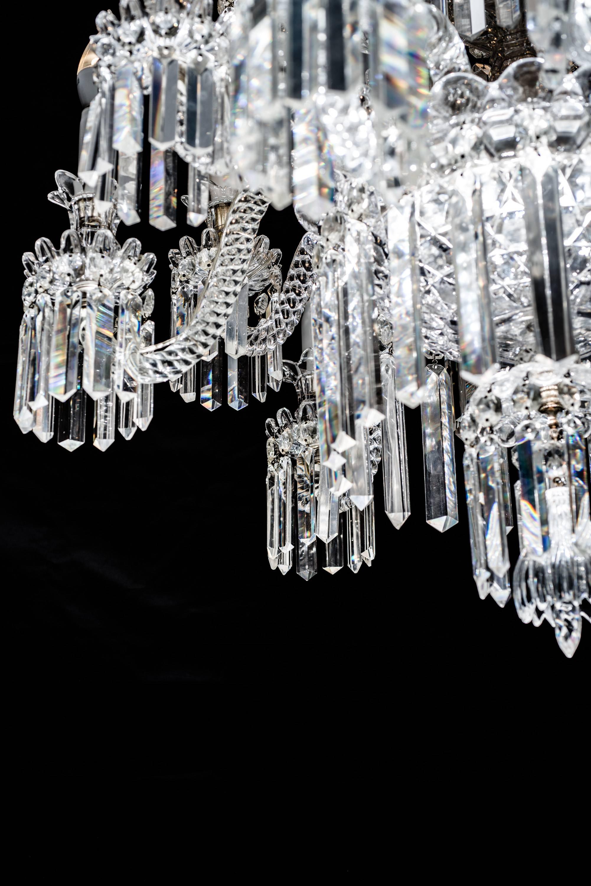 Italian Baccarat Crystal Important Chandelier, France, 1850s