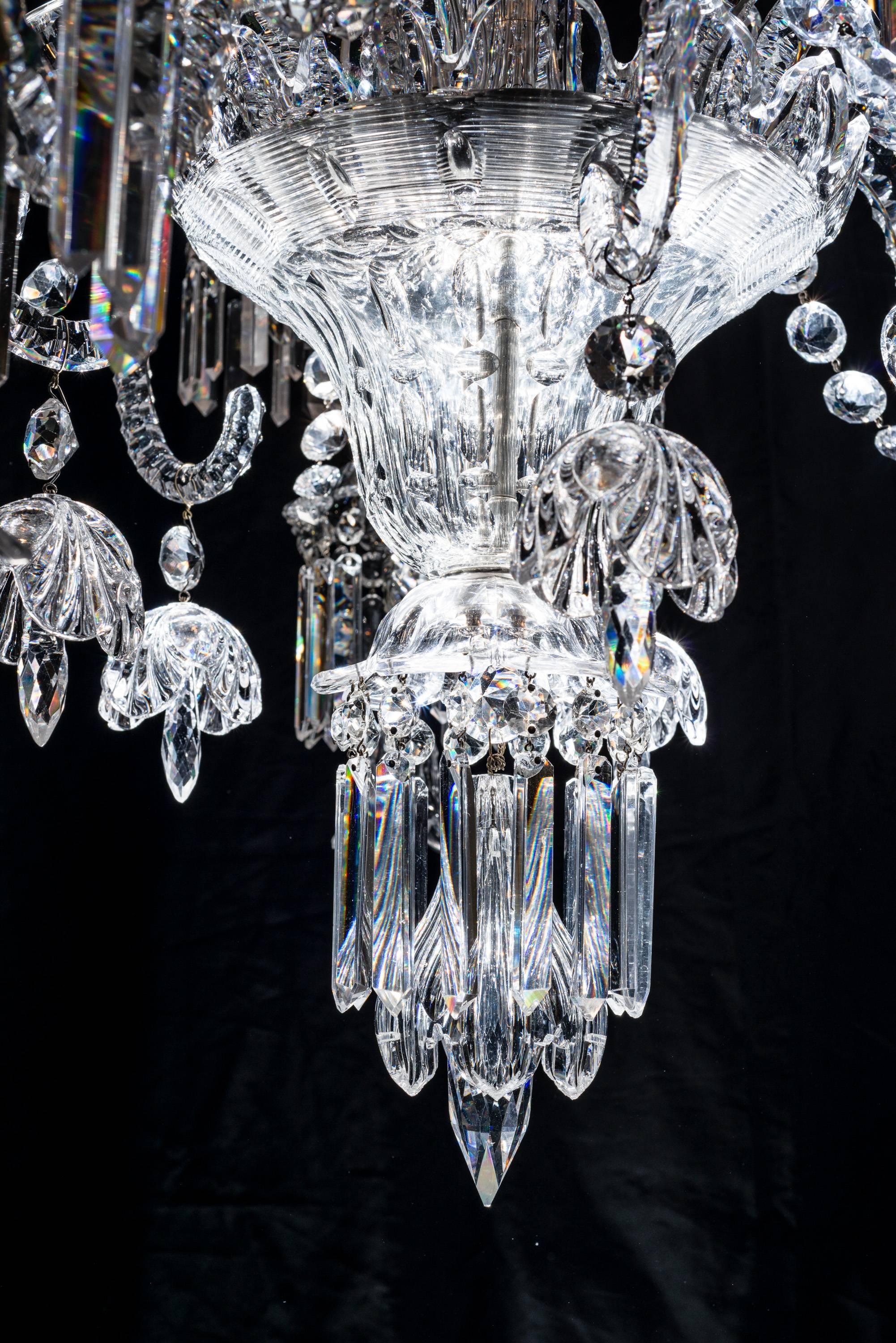 Brass Baccarat Crystal Exceptional Chandelier  France, early 19th Century For Sale