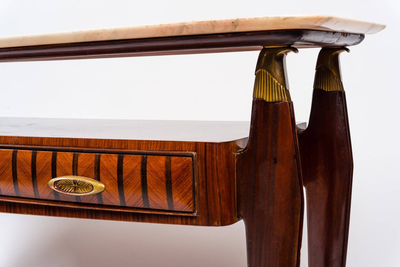 Mid-Century Modern Italian Design Midcentury Console Table in the Style of Paolo Buffa, 1950s For Sale