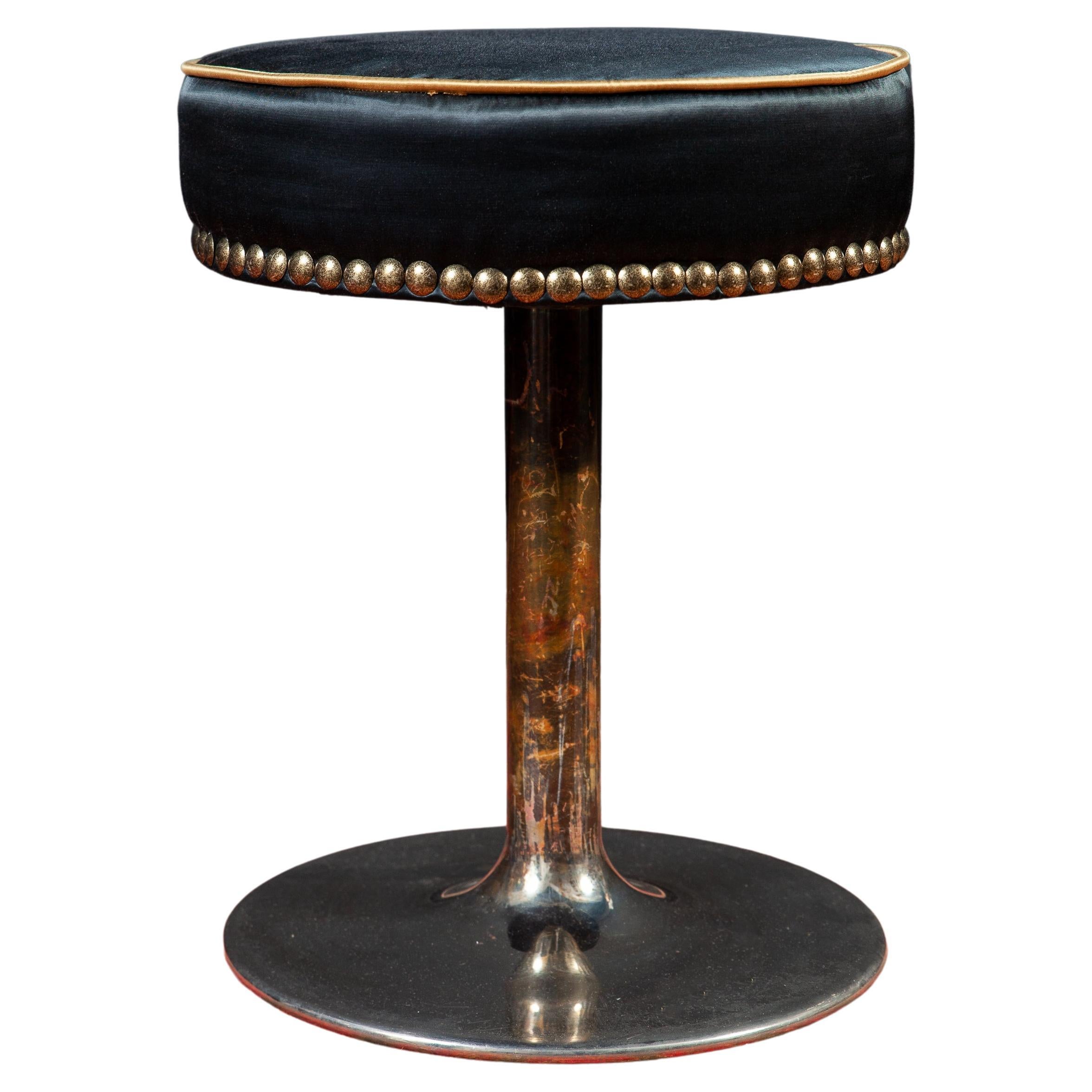 Midcentury Chromed and Brass Johansson Design Stools 