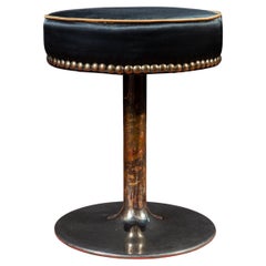 Retro Midcentury Chromed and Brass Johansson Design Stools 