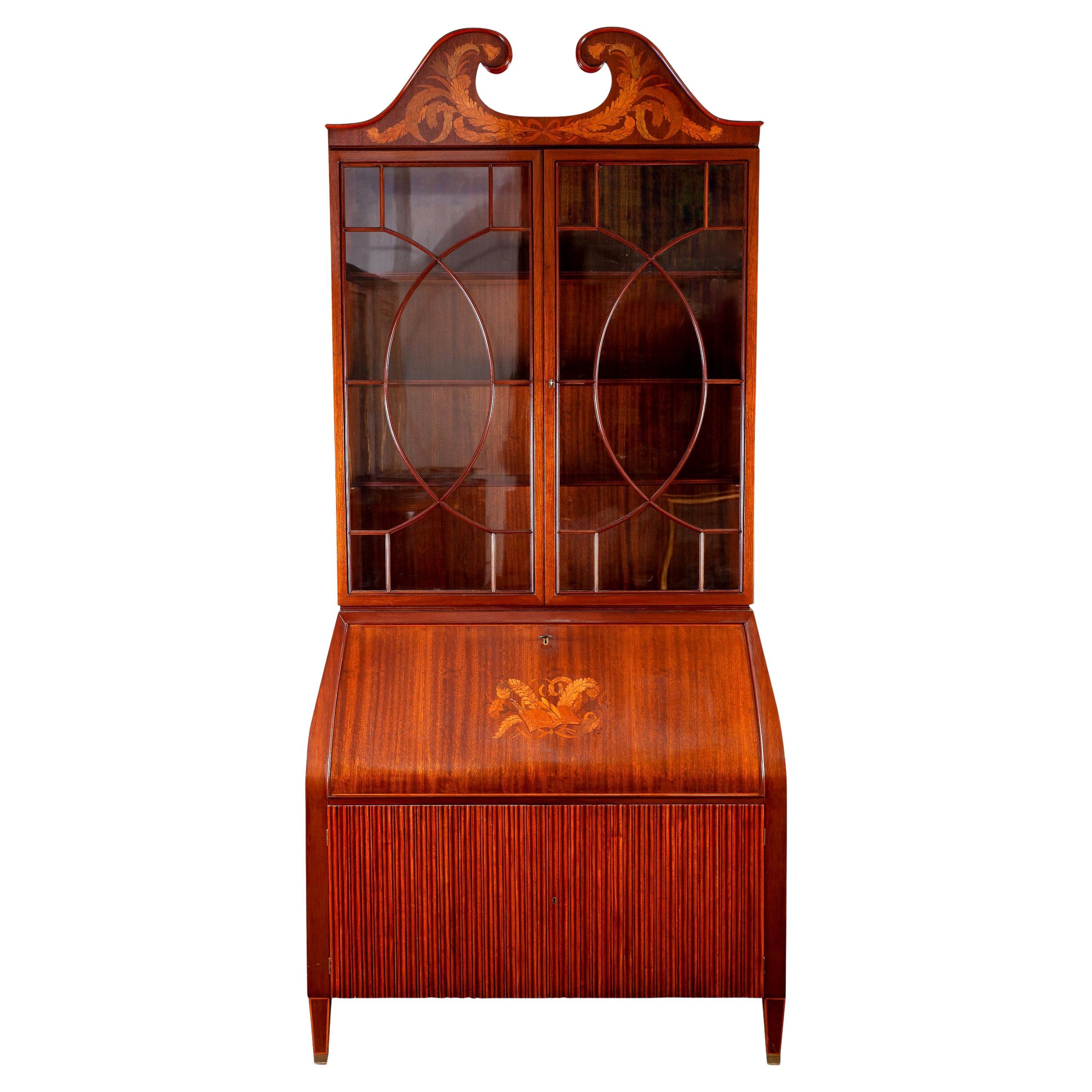 Midcentury Trumeau Bookcase or Cabinet by P.Buffa, 1940 For Sale