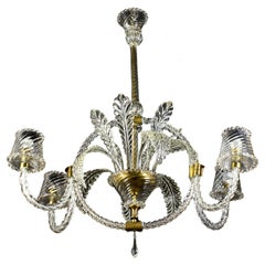 Amazing Art Deco Murano Chandelier by Ercole Barovier, 1940s