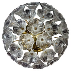 Delicious Murano Glass Flower Flushmount, Italy, 1960s