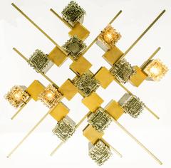 Cubic Gaetano Sciolari Chandelier 1970