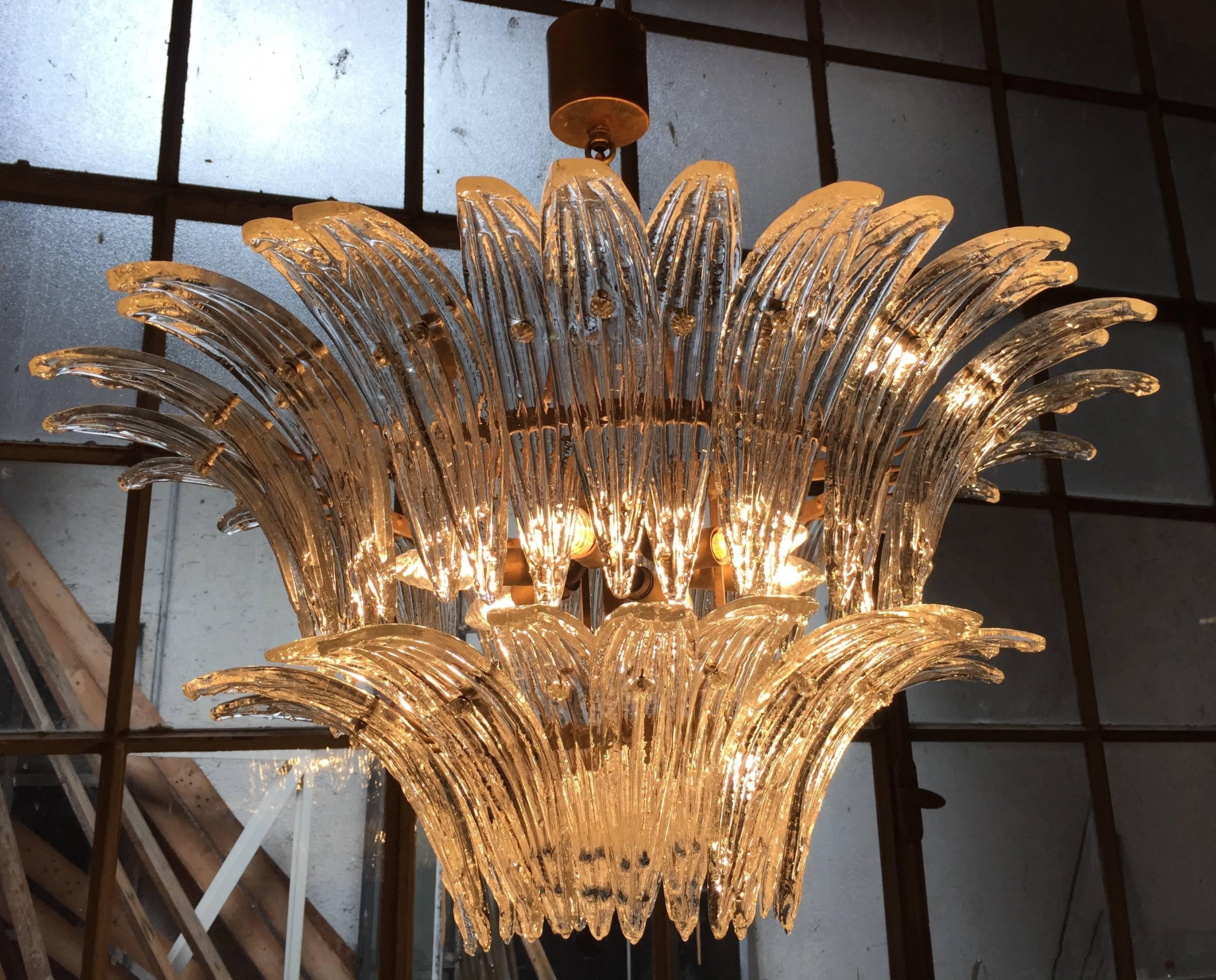 20th Century Original Pair of the Famous Chandelier Palmette by Barovier & Toso, 1960