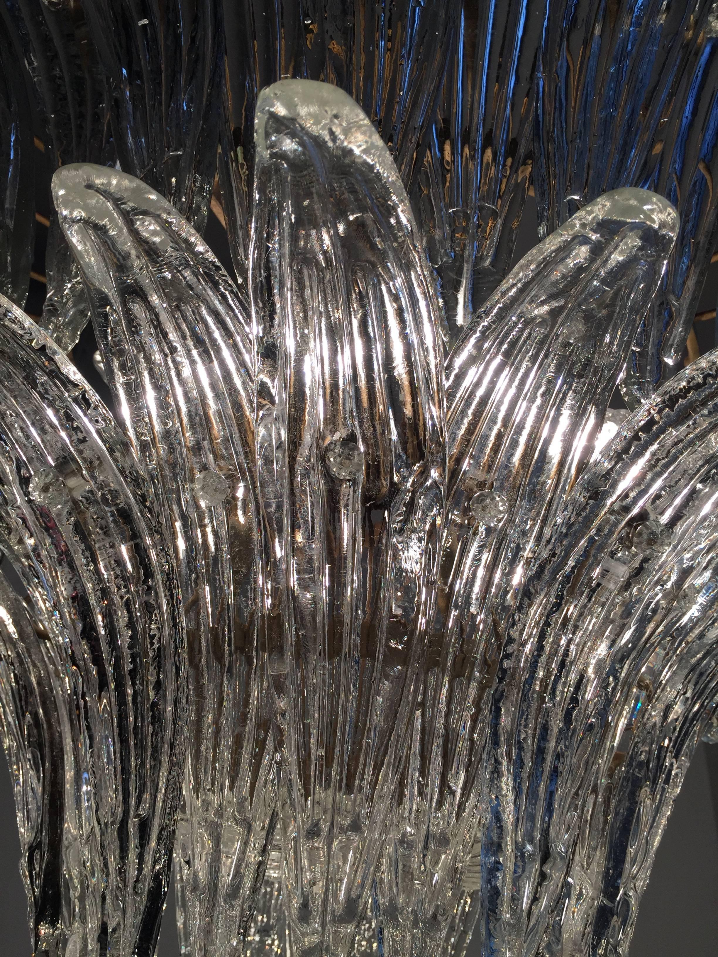 Original Pair of the Famous Chandelier Palmette by Barovier & Toso, 1960 1