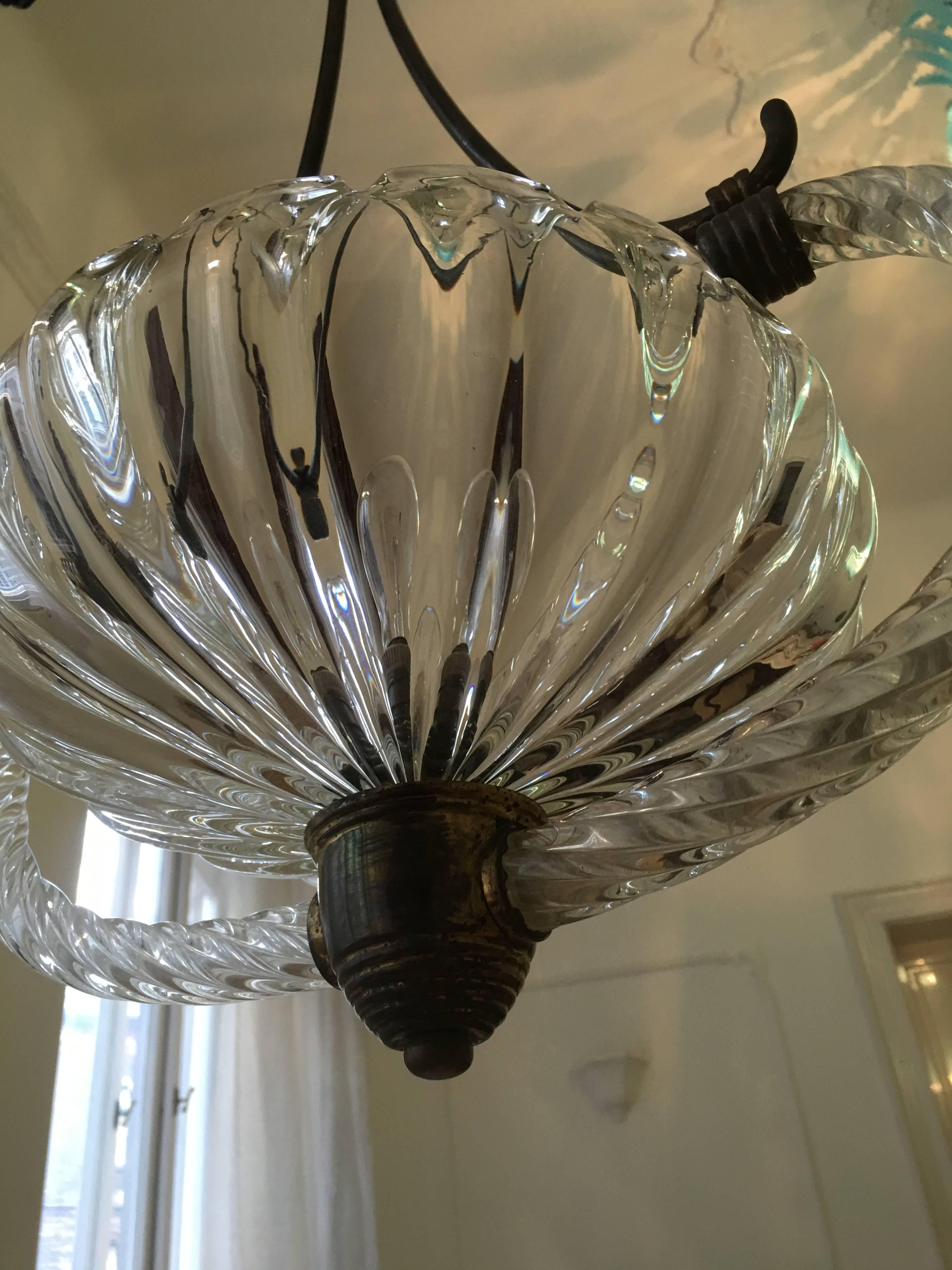 Chandelier Art Deco by Ercole Barovier, 1940s For Sale 4