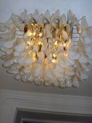 Spectacular Murano Glass Petal Chandelier or Flush Mount