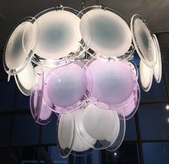 Lovely Pair Murano Chandelier by Vistosi  1970s