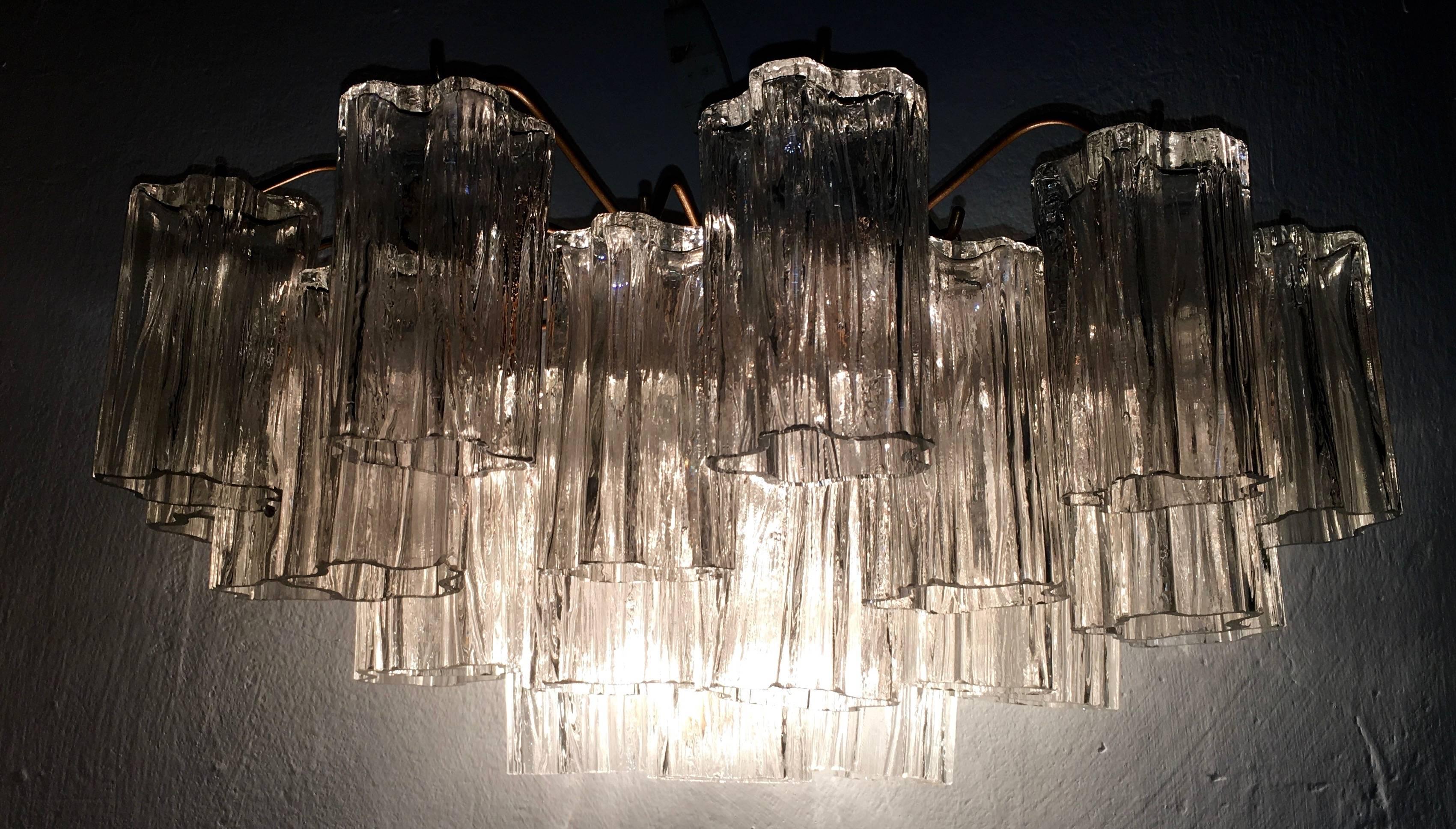 21 handblown glass tubes on each sconce, each measuring 4.72” long.