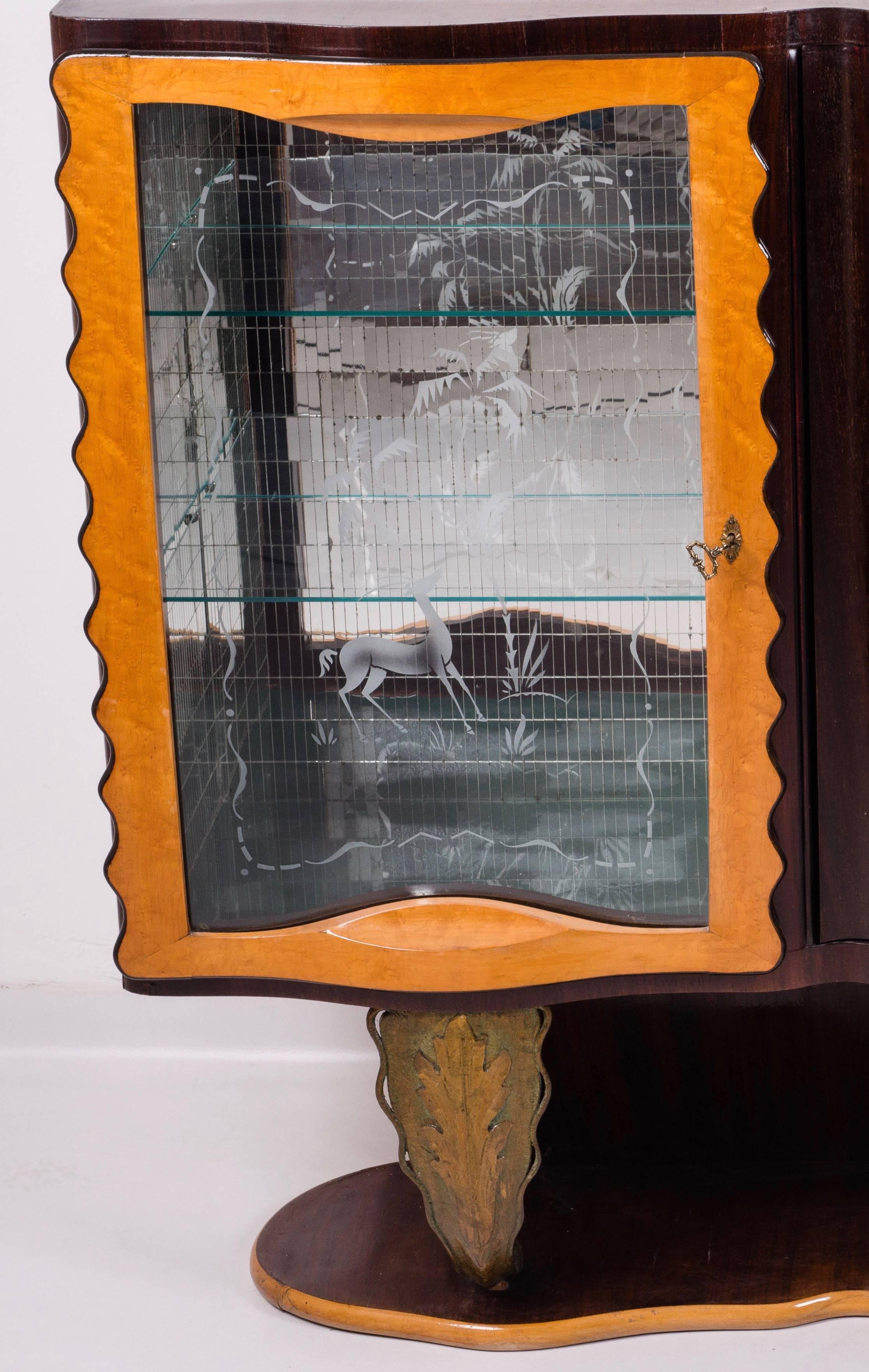 Außergewöhnlicher italienischer Barschrank im Art déco-Stil von Pier Luigi Colli, 1930 (Italienisch) im Angebot