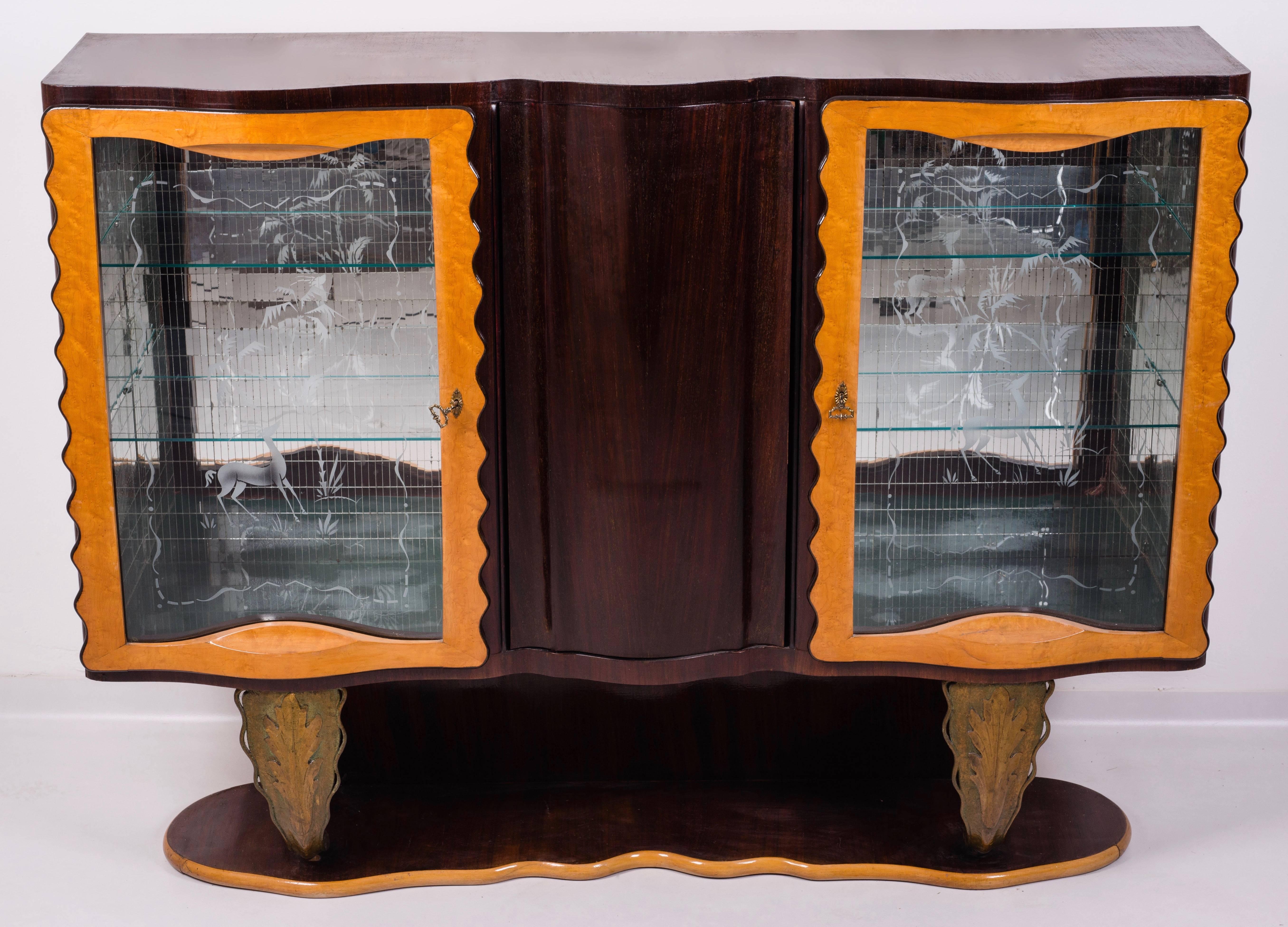  Extraordinaire meuble de bar italien Art Déco par Pier Luigi Colli, 1930 en vente 4