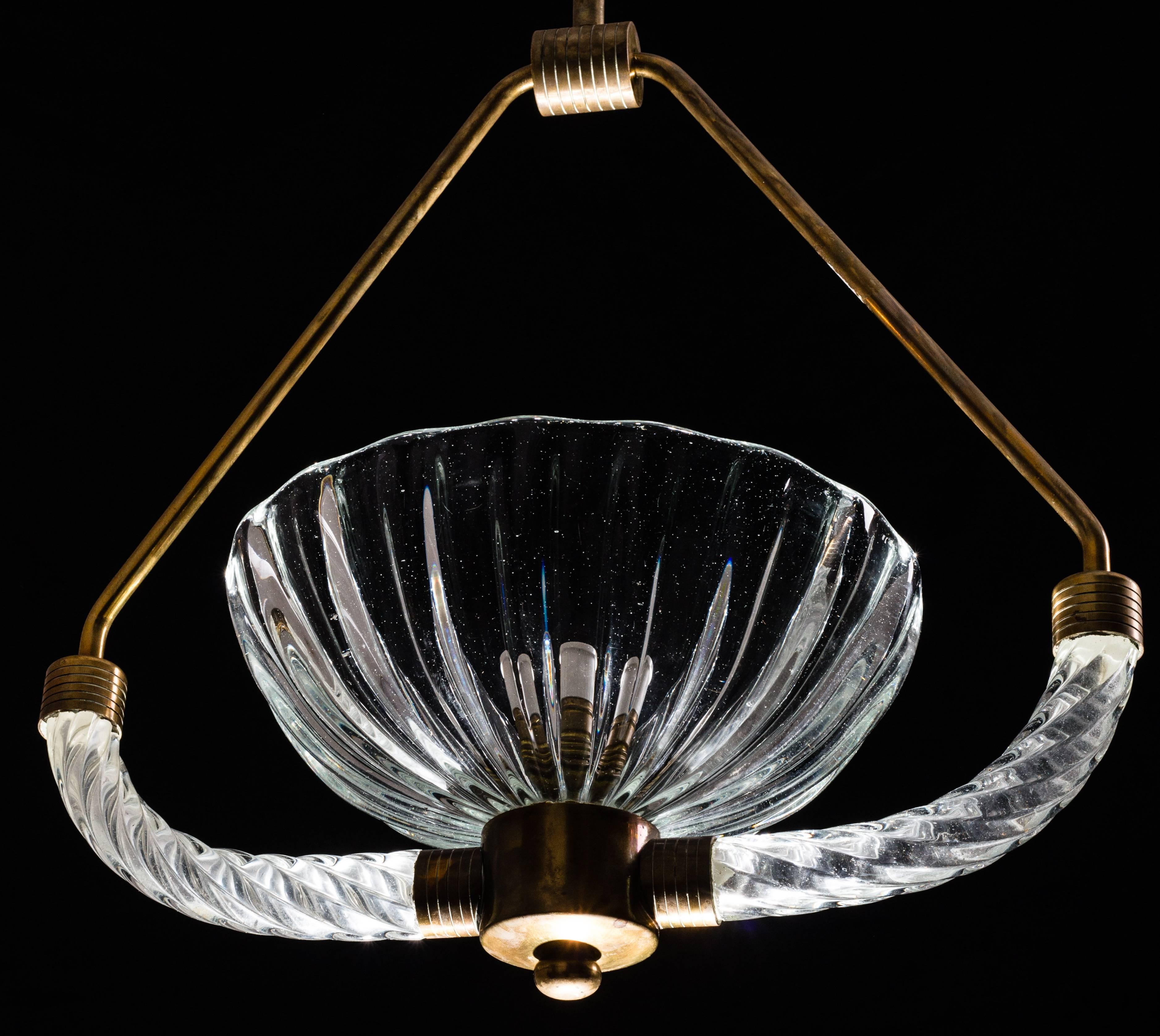 Art Deco Chandelier by Ercole Barovier, 1940s 1