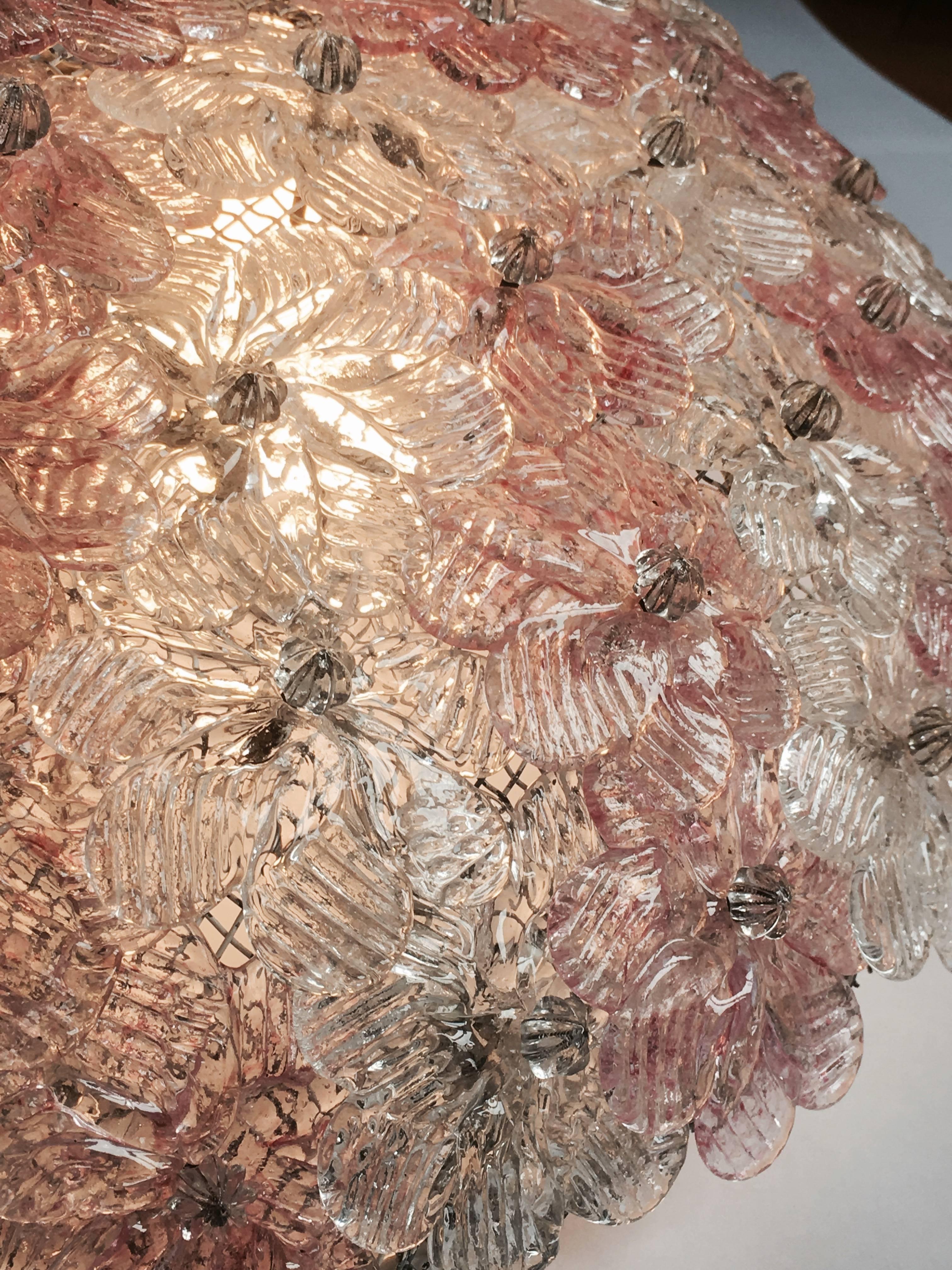 20th Century Murano Ceiling Floral Basket by Barovier & Toso, 1960s