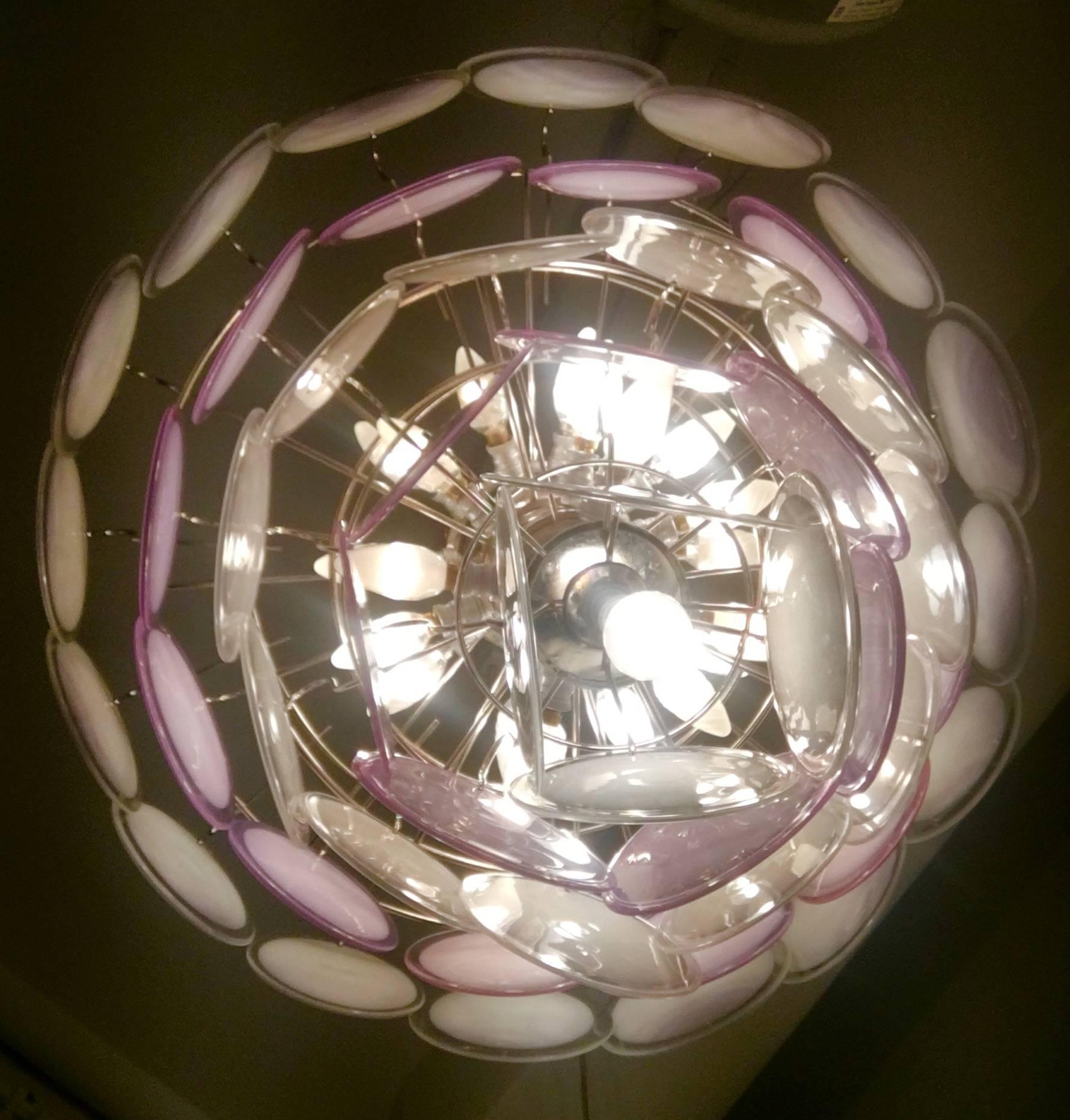 Charming Murano Disc Chandelier by Vistosi, 1970s 3