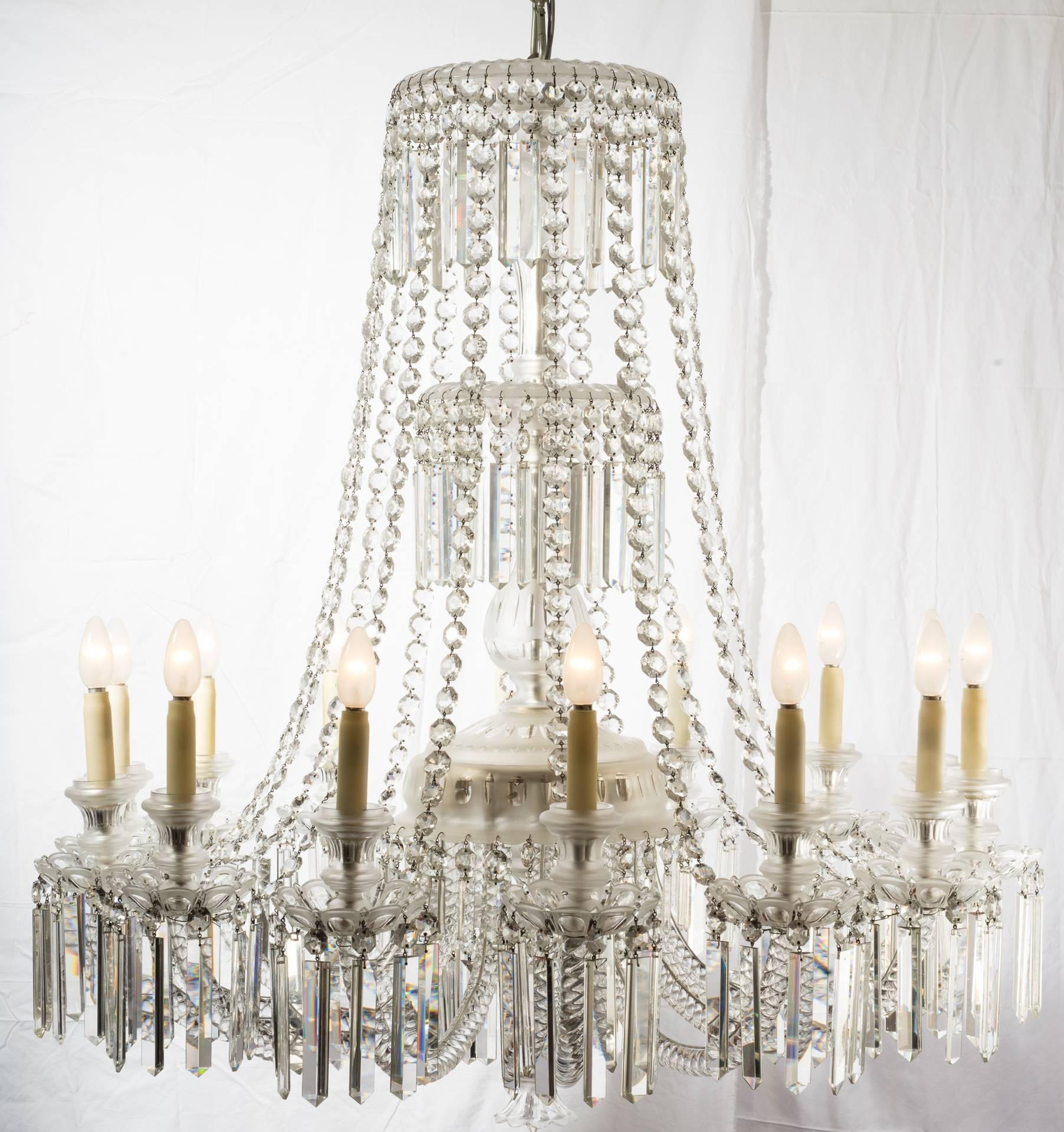 French Crystal Chandelier, France, 1870s