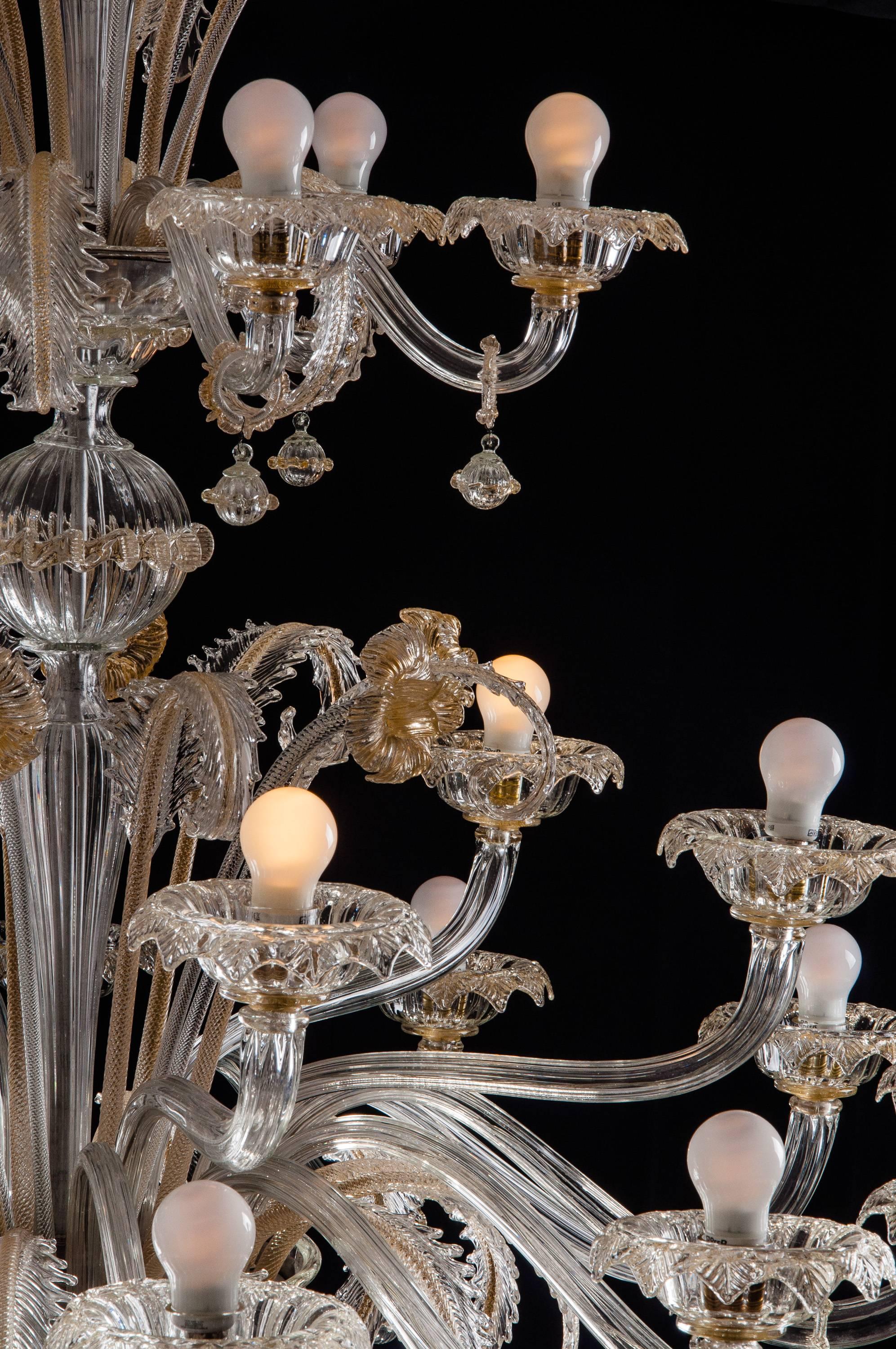 Italian Impressive Pair of Murano Chandeliers by Seguso, 1960