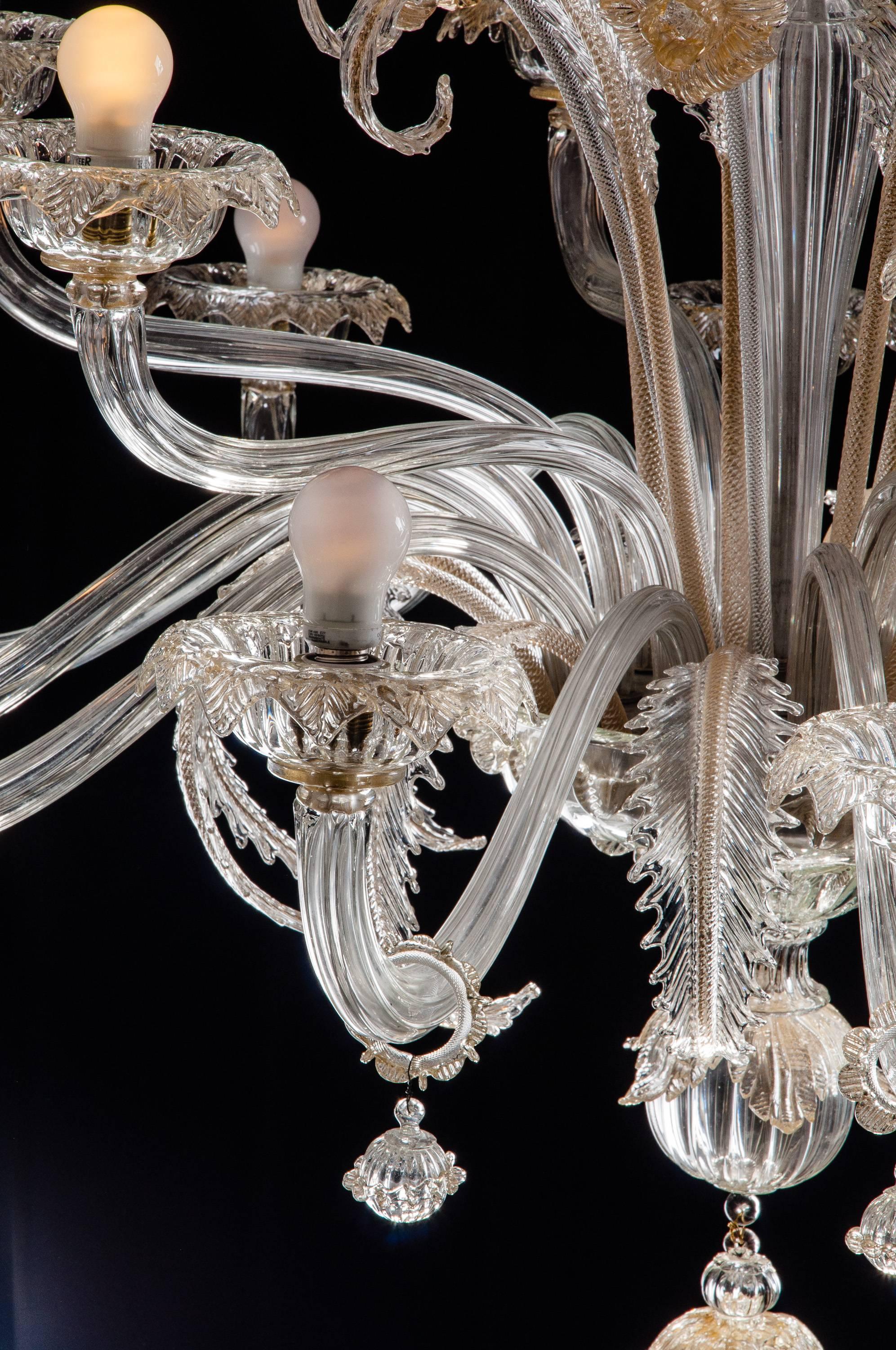 Impressive Pair of Murano Chandeliers by Seguso, 1960 In Excellent Condition In Rome, IT