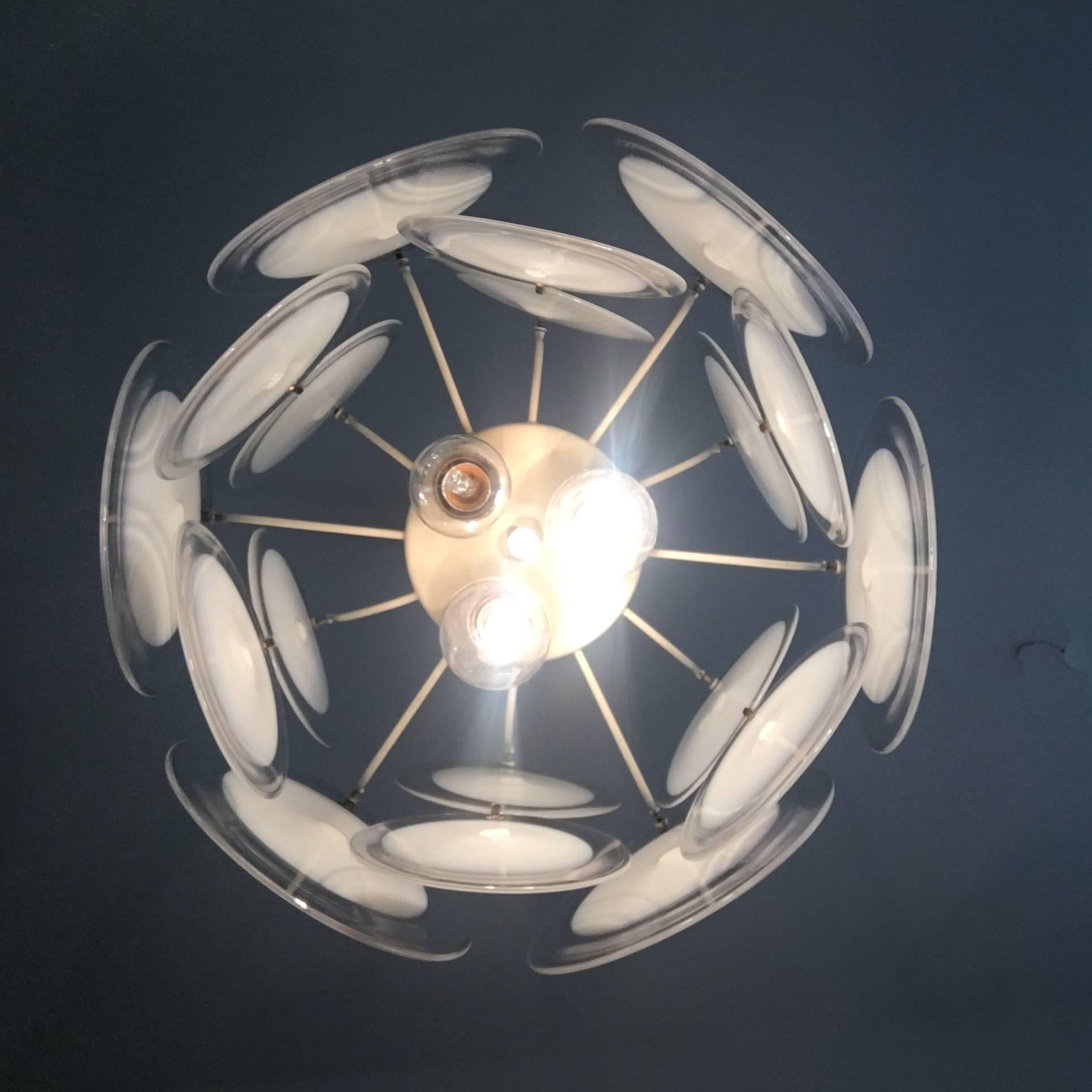 Charming Murano Disc Chandelier by Vistosi, 1960s 1