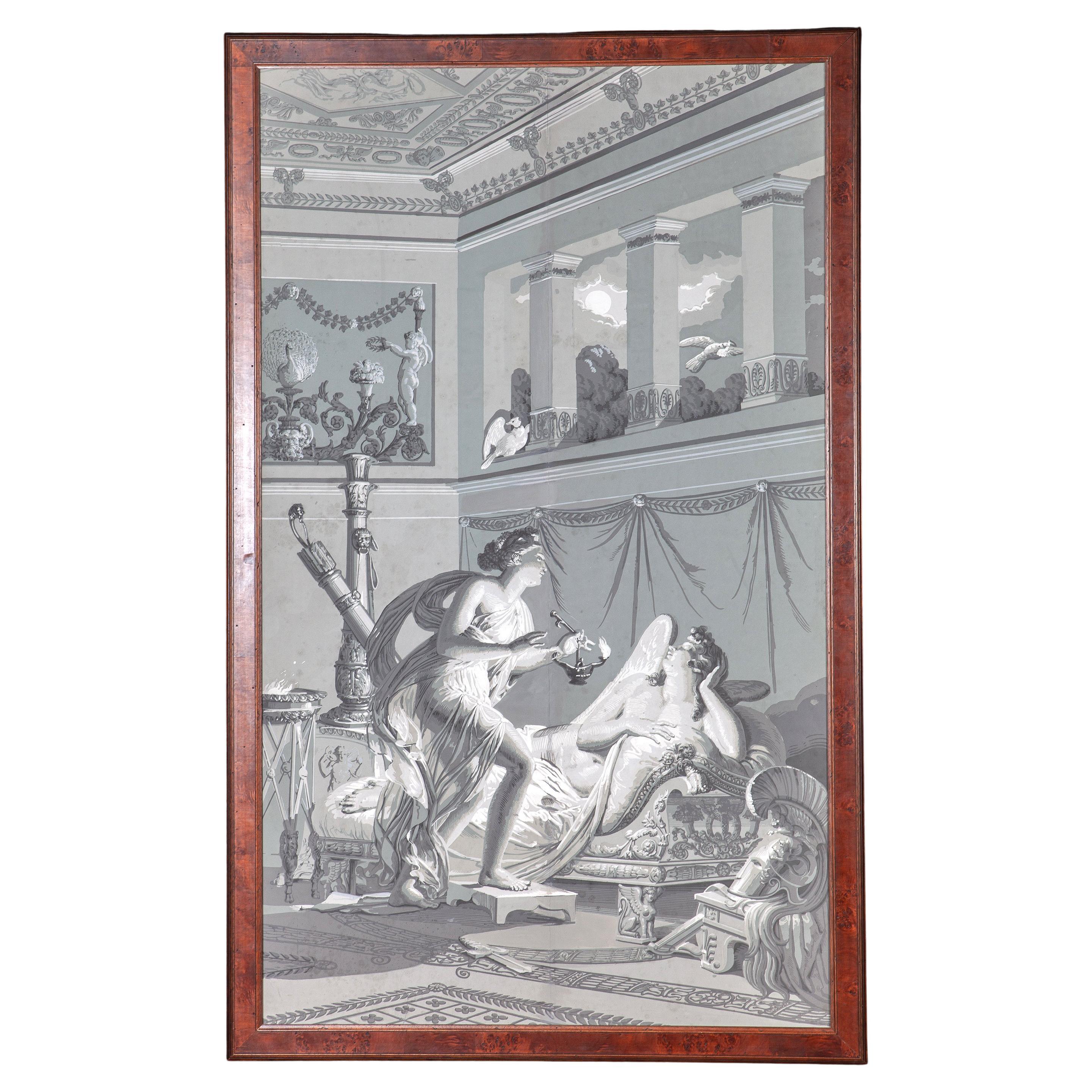 Décoration murale 'En Grisaille' par Dufour, Paris, France, 19ème siècle