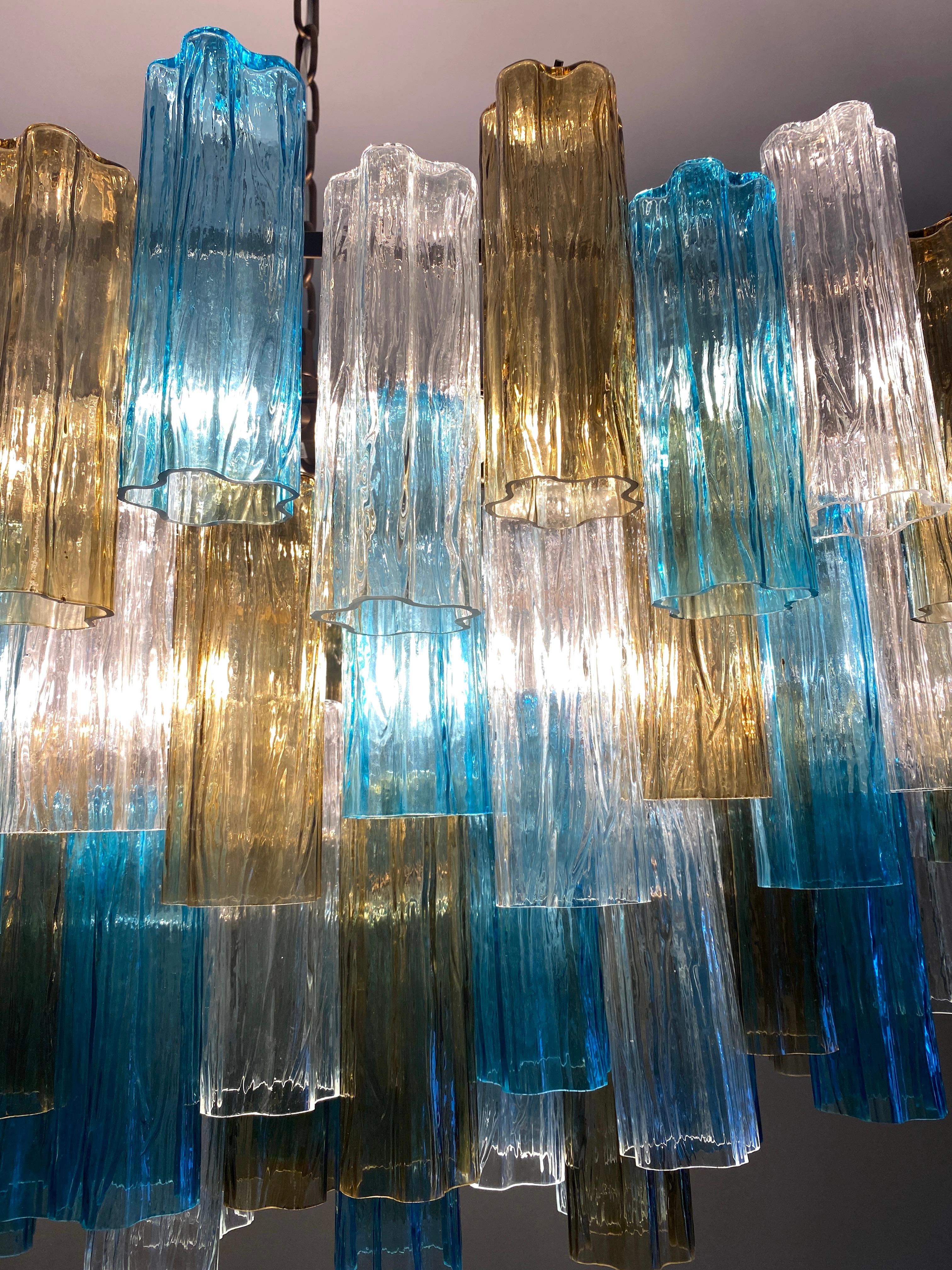 Italian Large Oval Shaped Multi-Color Murano Glass Chandelier Model Forte dei Marmi For Sale