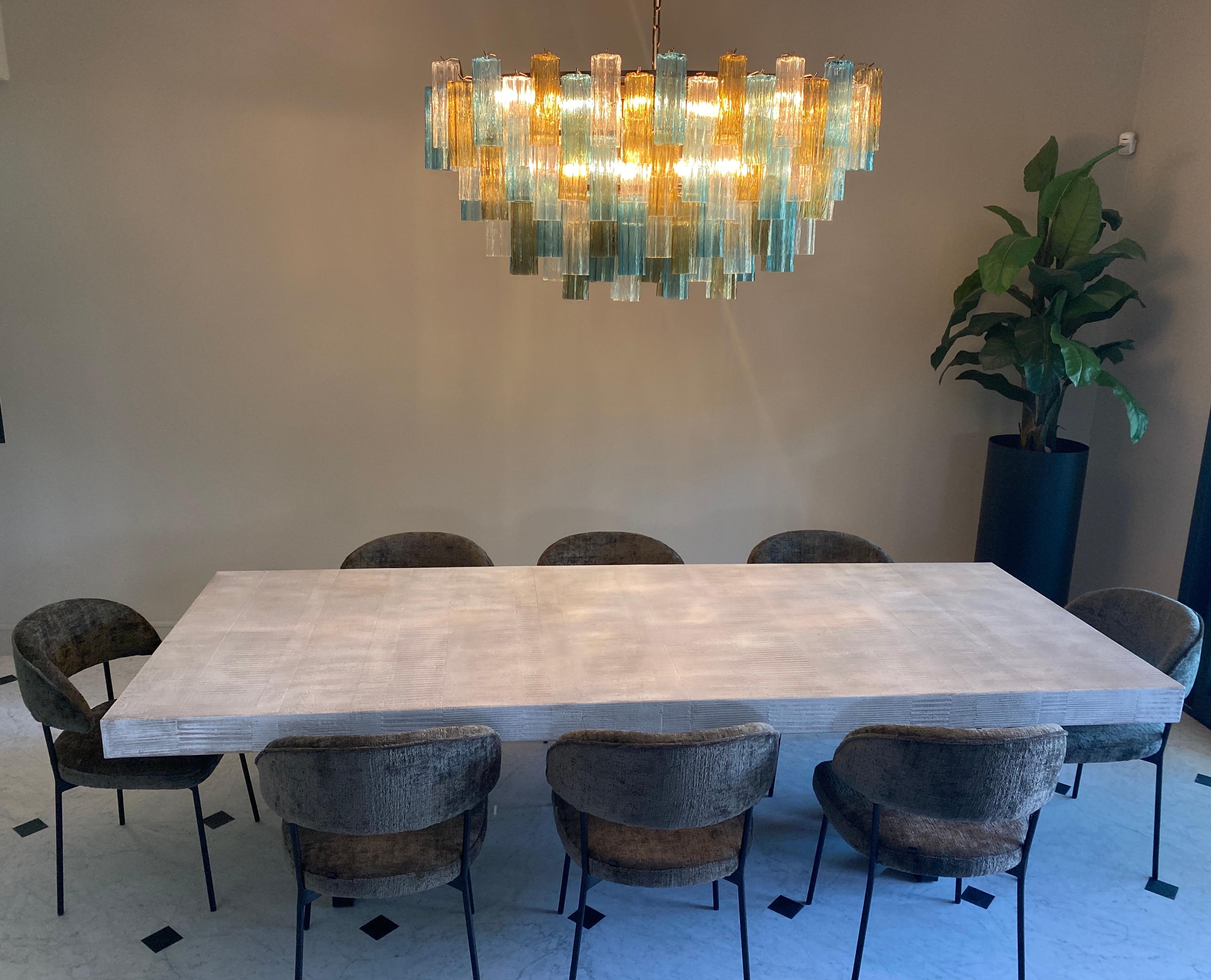 Large Oval Shaped Multi-Color Murano Glass Chandelier Model Forte dei Marmi For Sale 2