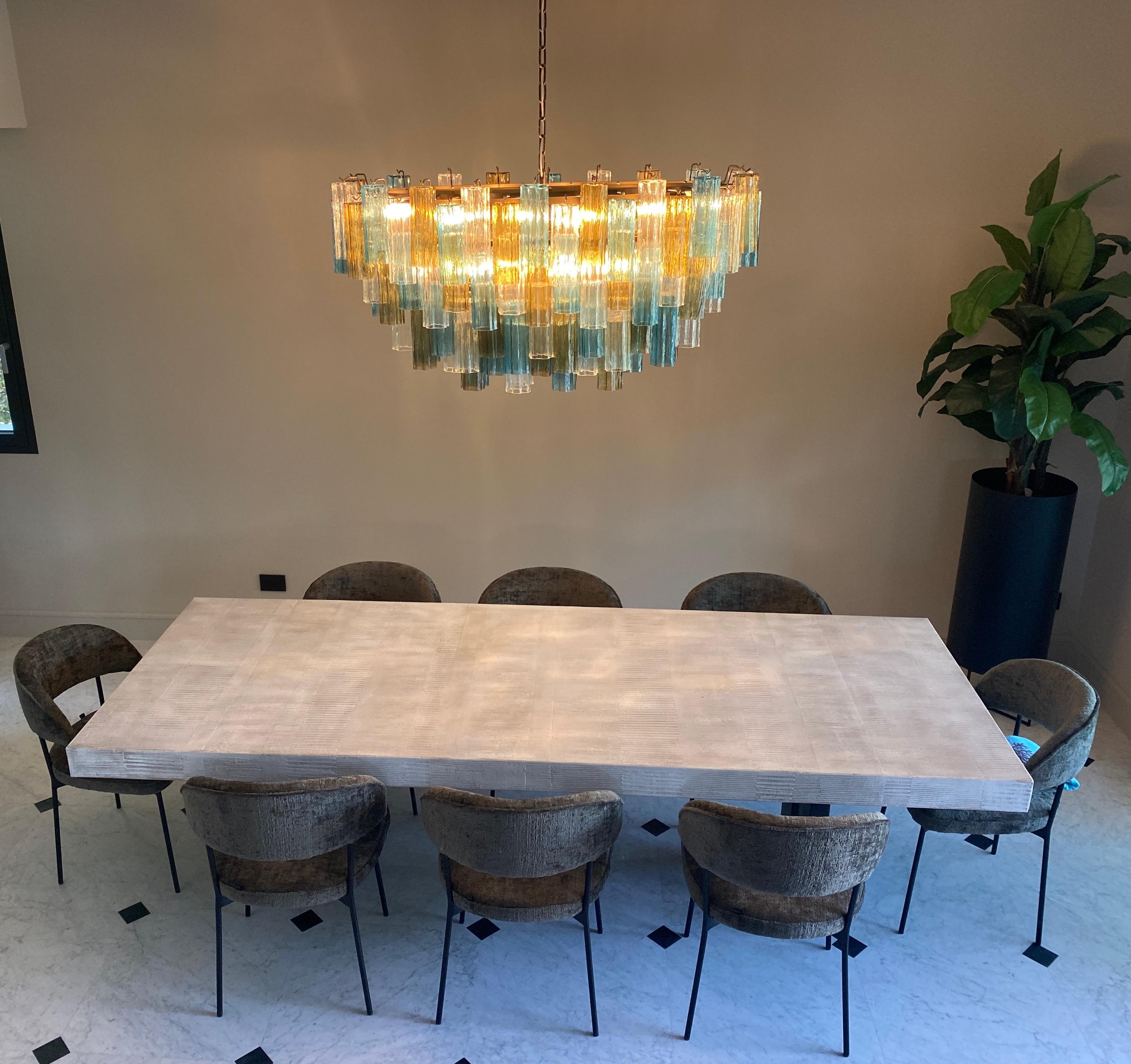 Large Oval Shaped Multi-Color Murano Glass Chandelier Model Forte dei Marmi For Sale 4