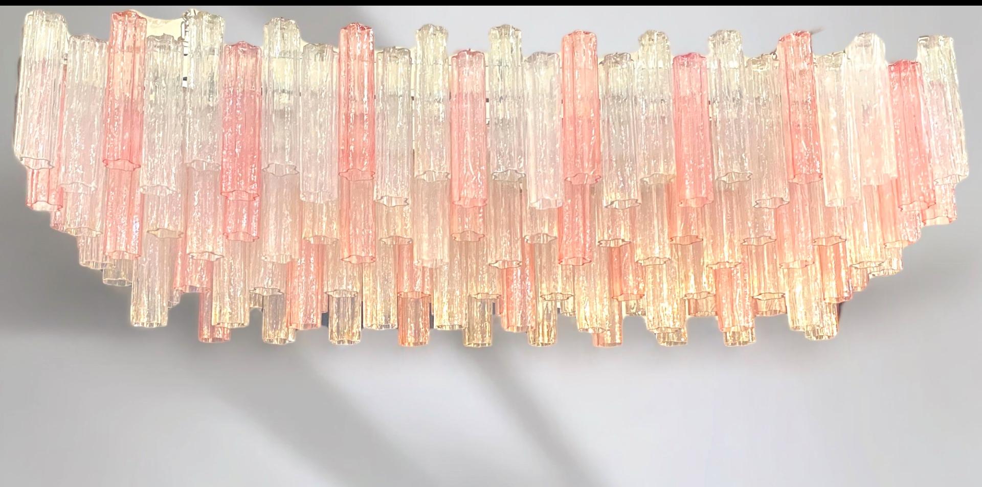Large Oval Shaped Multi-Color Murano Glass Chandelier Model Forte dei Marmi For Sale 9